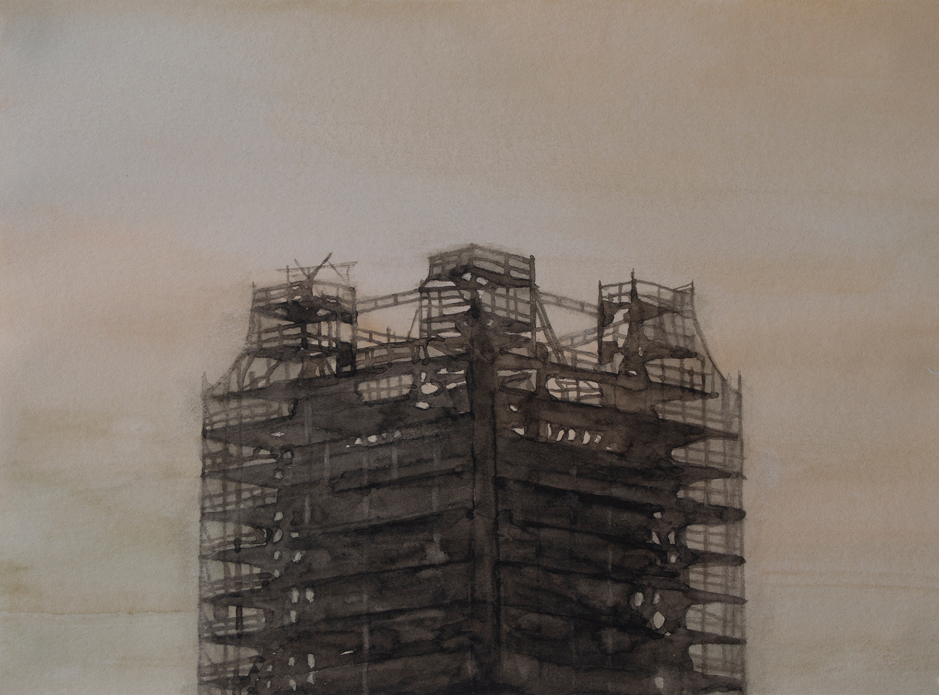 In Münster #2, 2020, Watercolor on paper, 13 x 17 cm