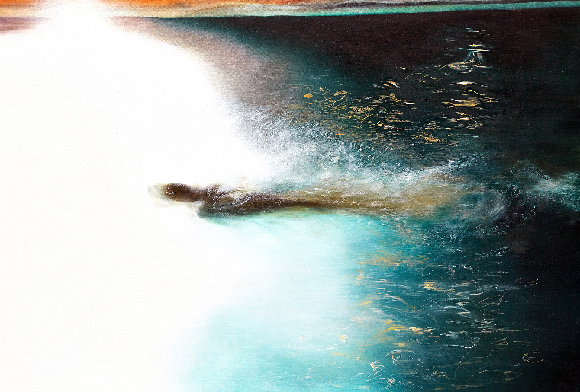 Swimming, 2013, Oil on canvas, 89.5 x 130.5 cm