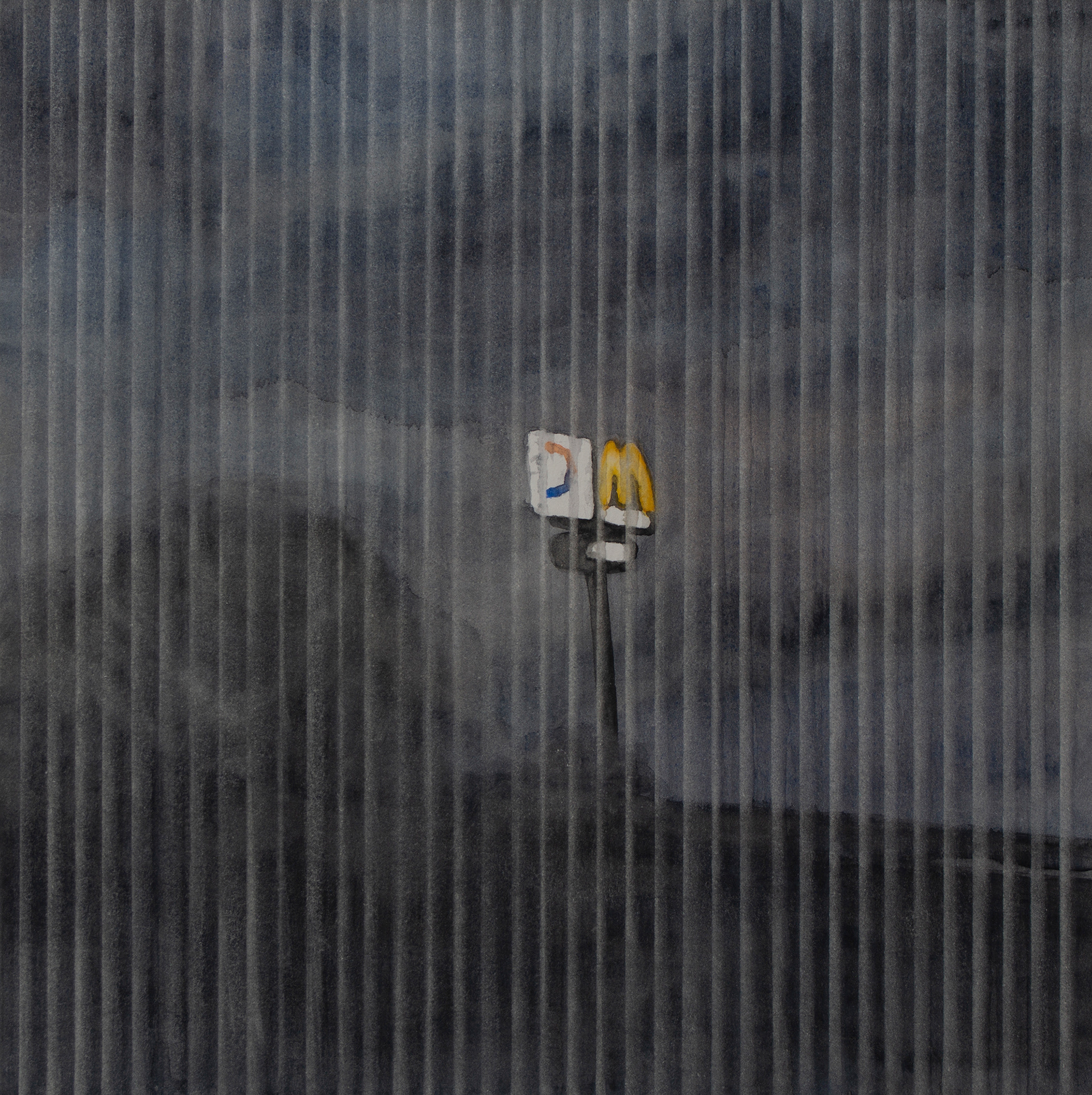 On the Freeway #3, 2019, Watercolor on paper, 19 x 19 cm