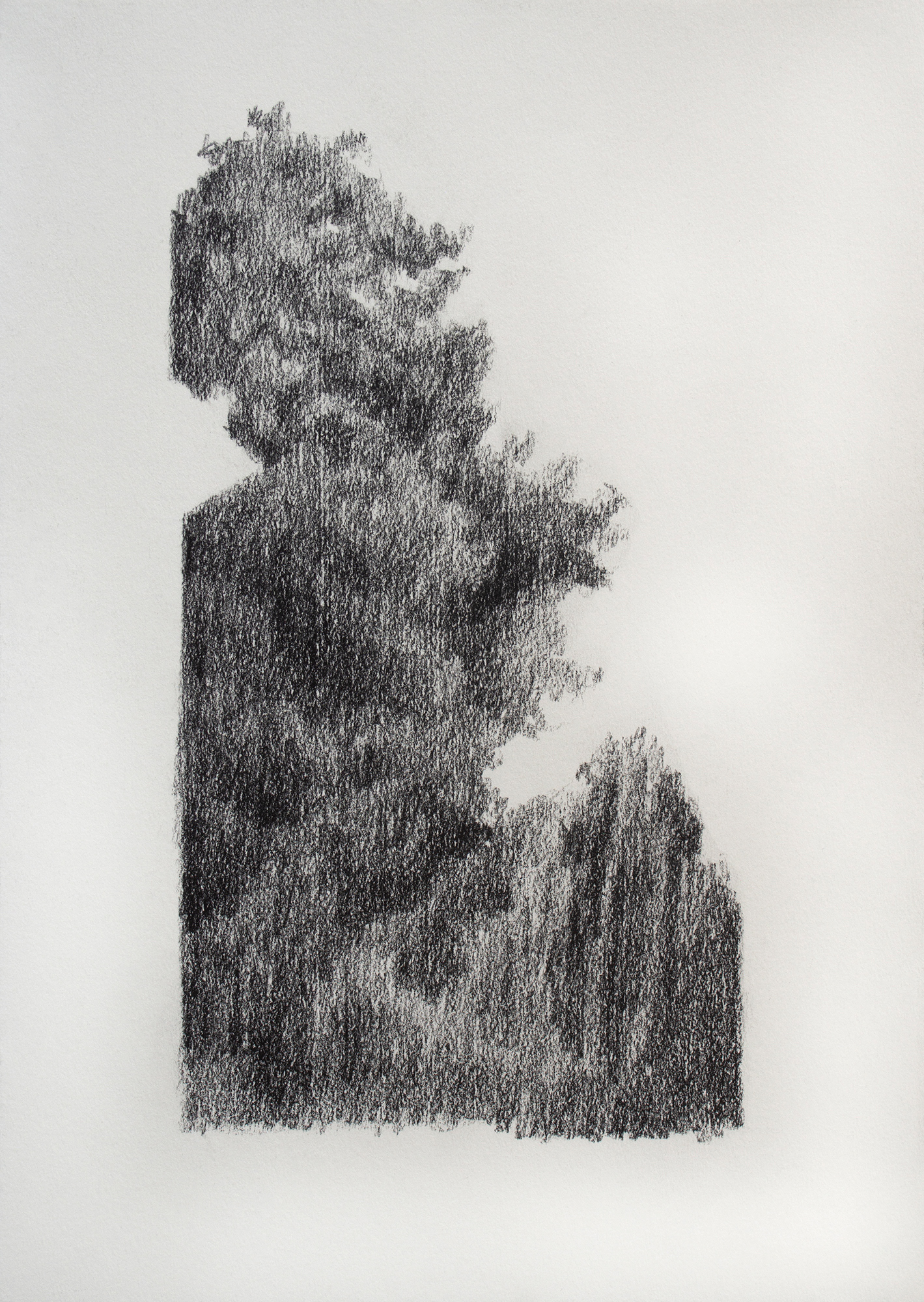 Fragmentary Landscape, 2023, Graphite on paper, 29.5 x 21 cm