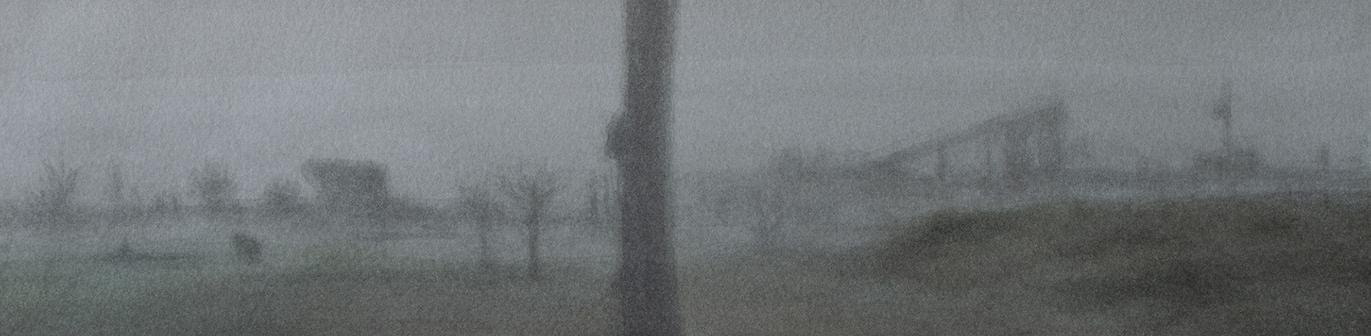 Landscape, 2021, Watercolor on paper, 8.5 x 34 cm