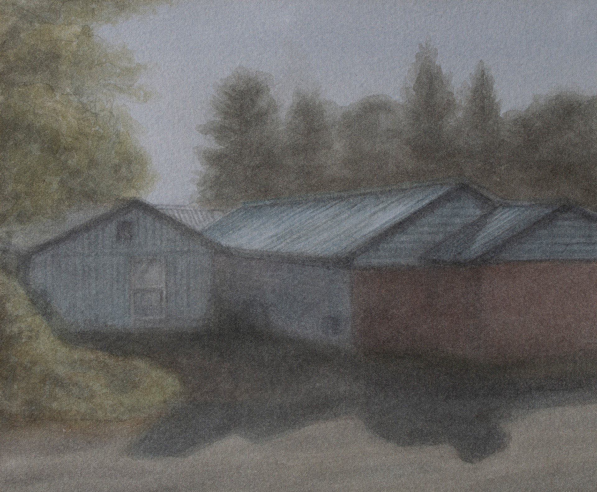 The Houses, 2021, Watercolor on paper, 16 x 19.5 cm