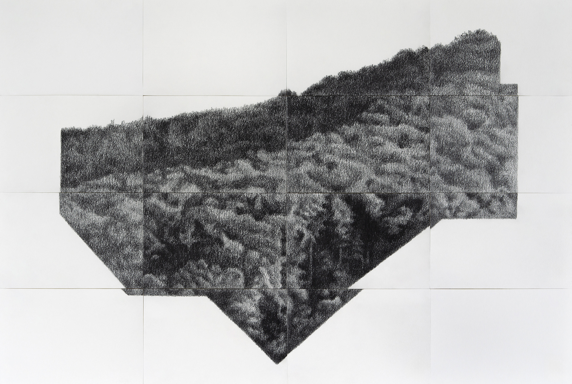Fragmentary Landscape #19, 2023, Graphite on paper, 40 x 59.5 cm