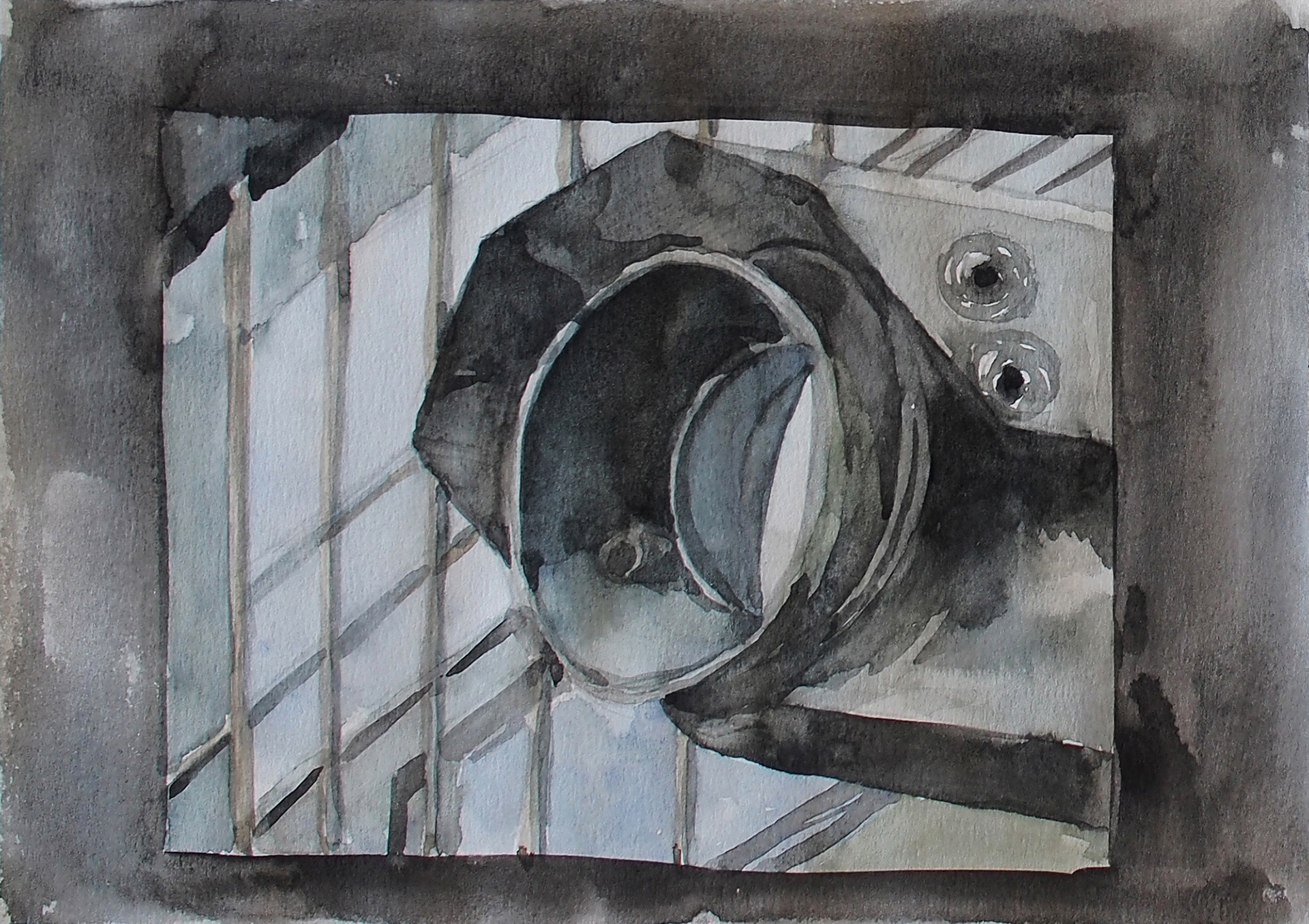 Hohenschönhausen #4, 2017, Watercolor on paper, 14.5 x 21 cm