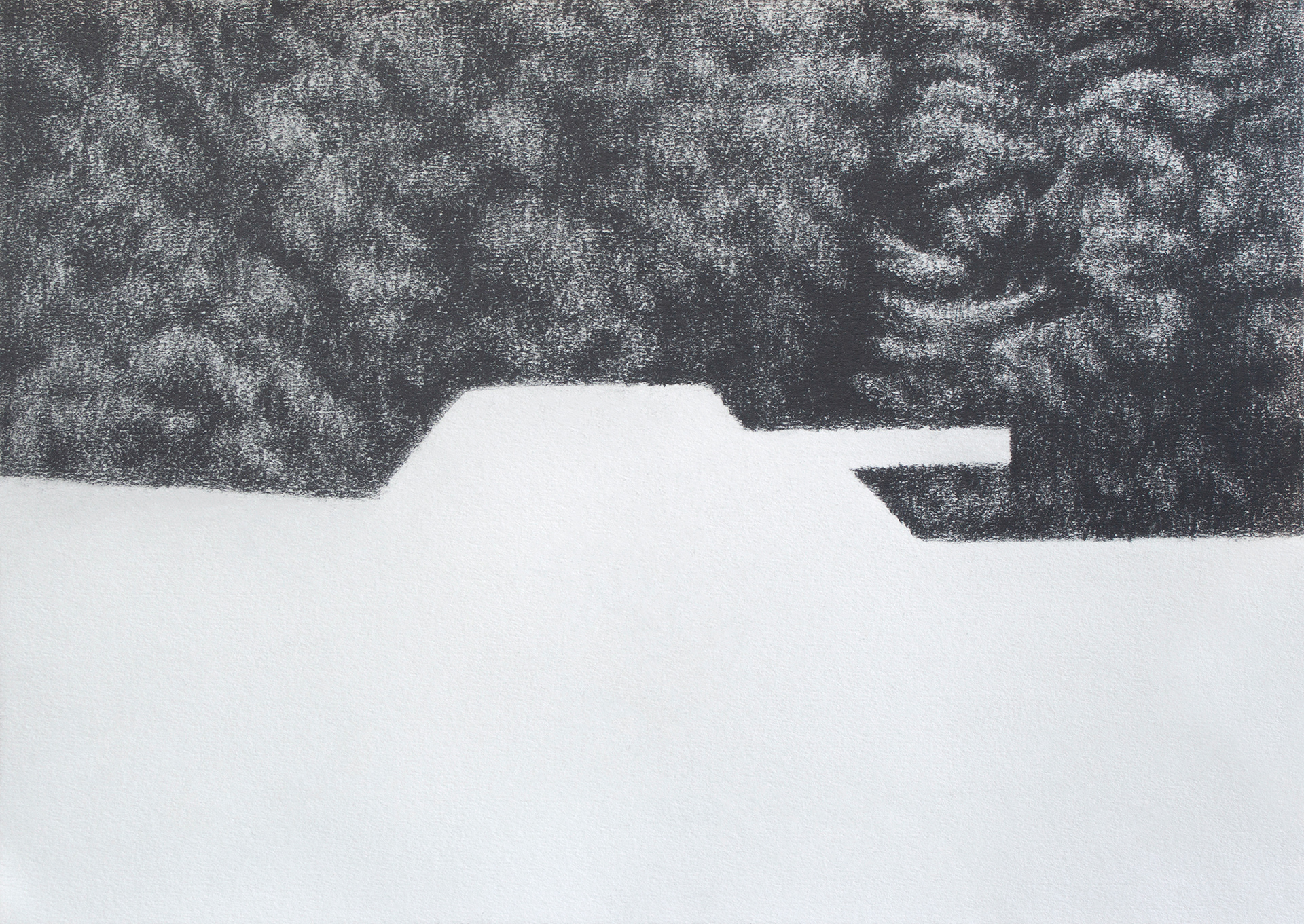 Fragmentary Landscape #7, 2023, Graphite on paper, 21 x 29.5 cm