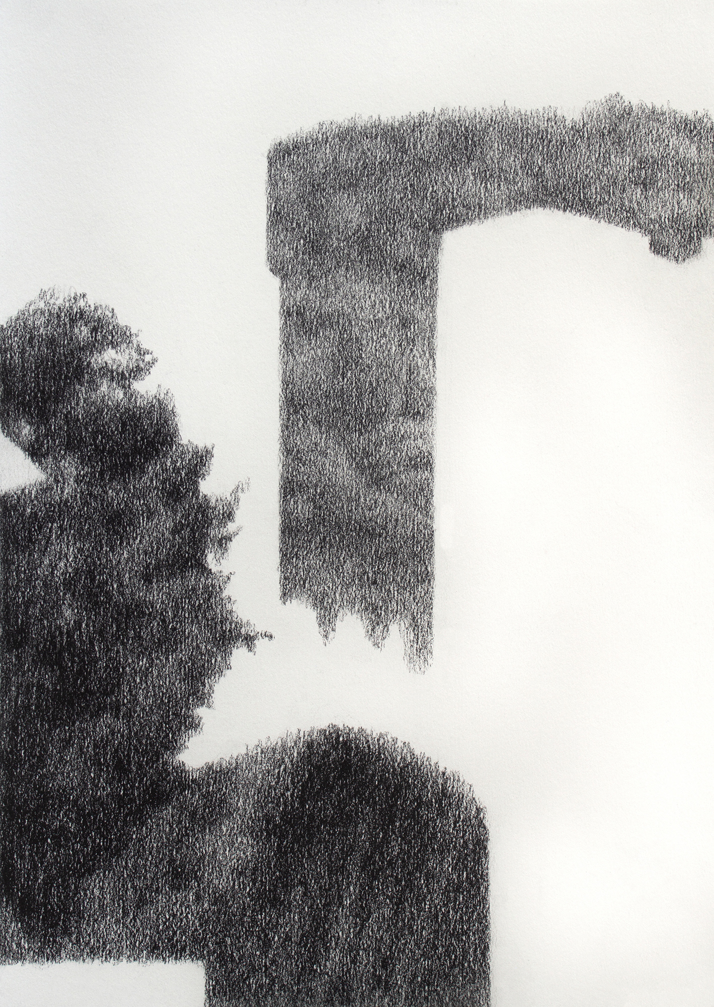 Fragmentary Landscape #10, 2023, Graphite on paper, 29.5 x 21 cm
