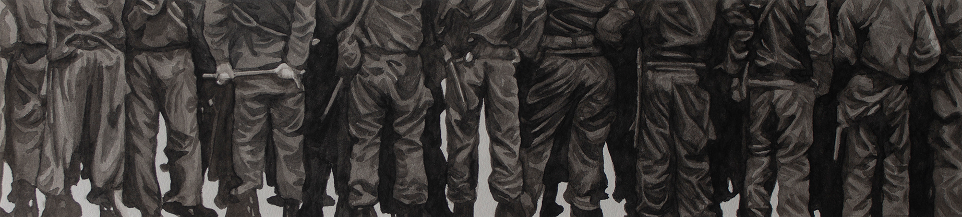 The Day, 2020, Watercolor on paper, 11 x 48 cm