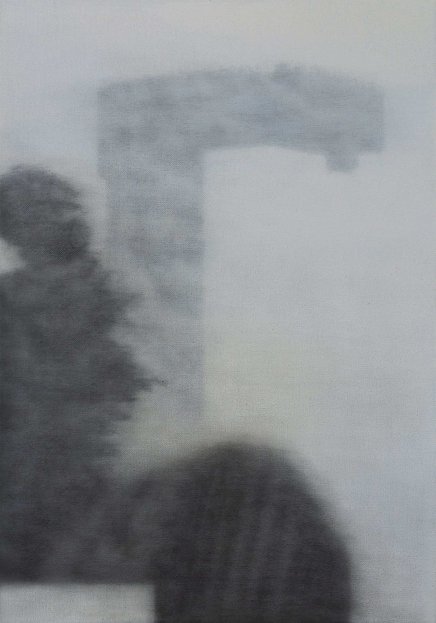 Fragmentary Landscape #13, 2023, Graphite on canvas, 51 x 36 cm