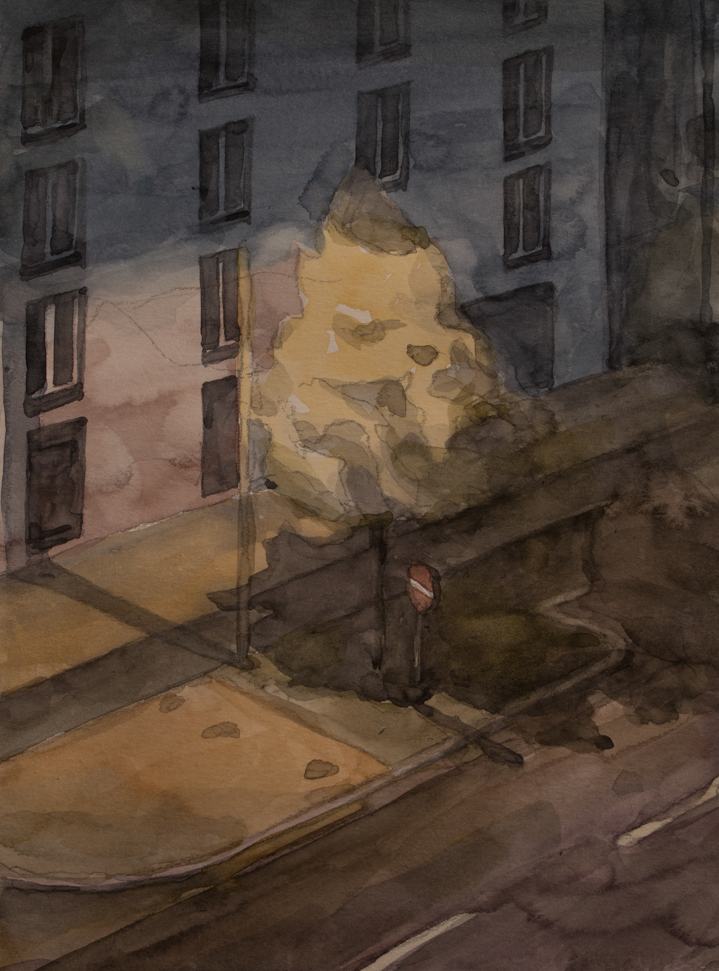 Dawn, 2019, Watercolor on paper, 17 x 13 cm