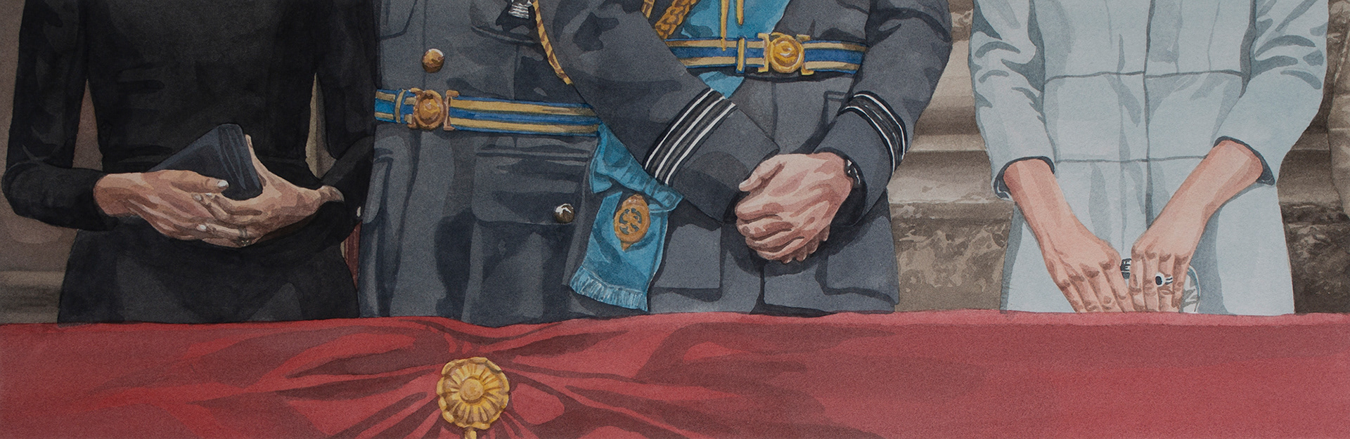 Grasp #2, 2020, Watercolor on paper, 15.5 x 47 cm