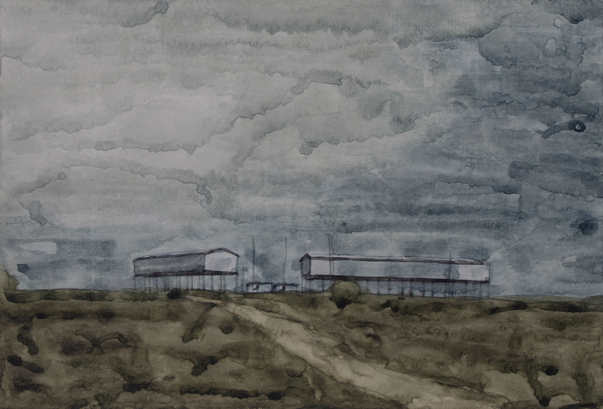 Untitled #40, 2020, Watercolor and acrylic on paper, 13 x 19 cm