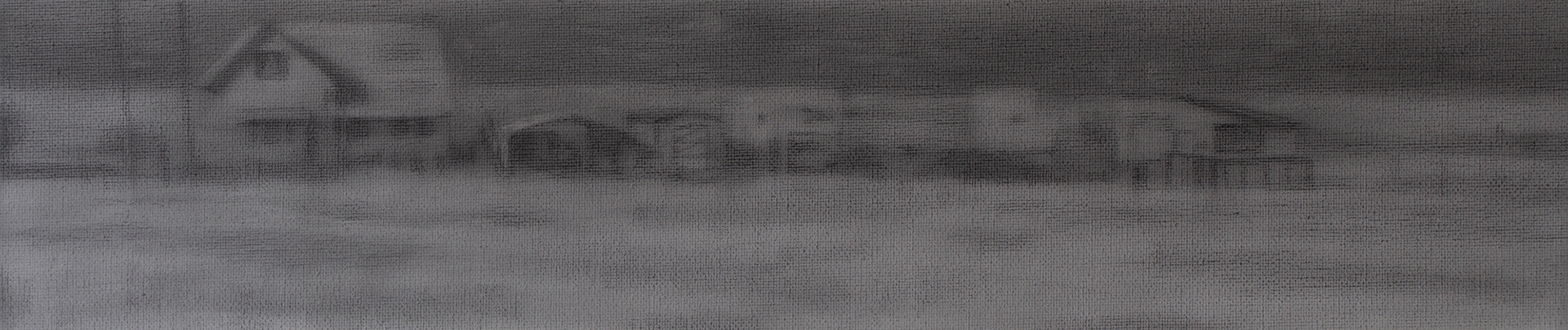 A Lane, 2021, Graphite on canvas, 9.5 x 45.5 cm