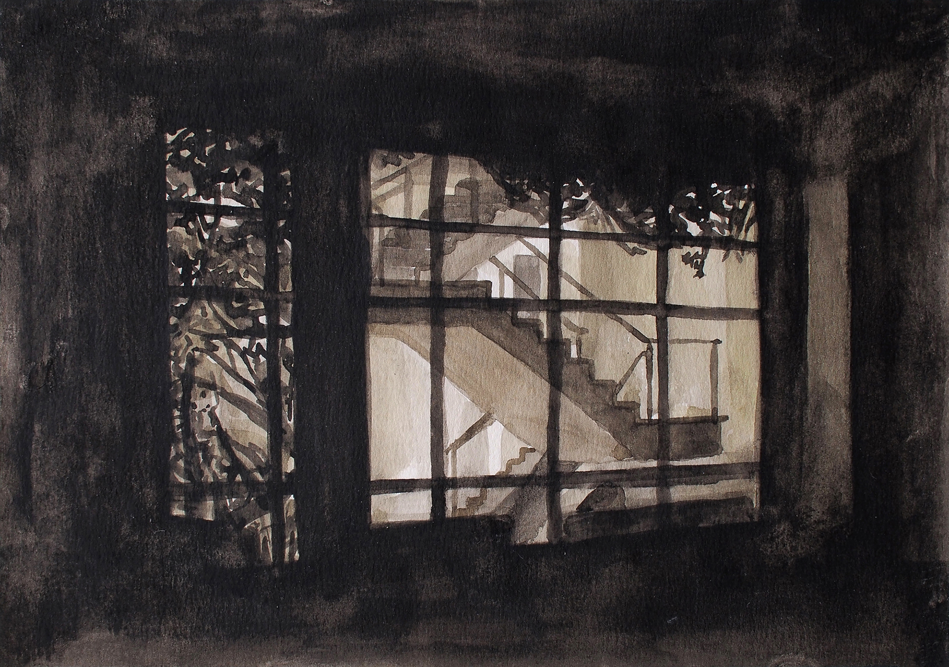 Dark, 2017, Watercolor on paper, 14.5 x 21 cm