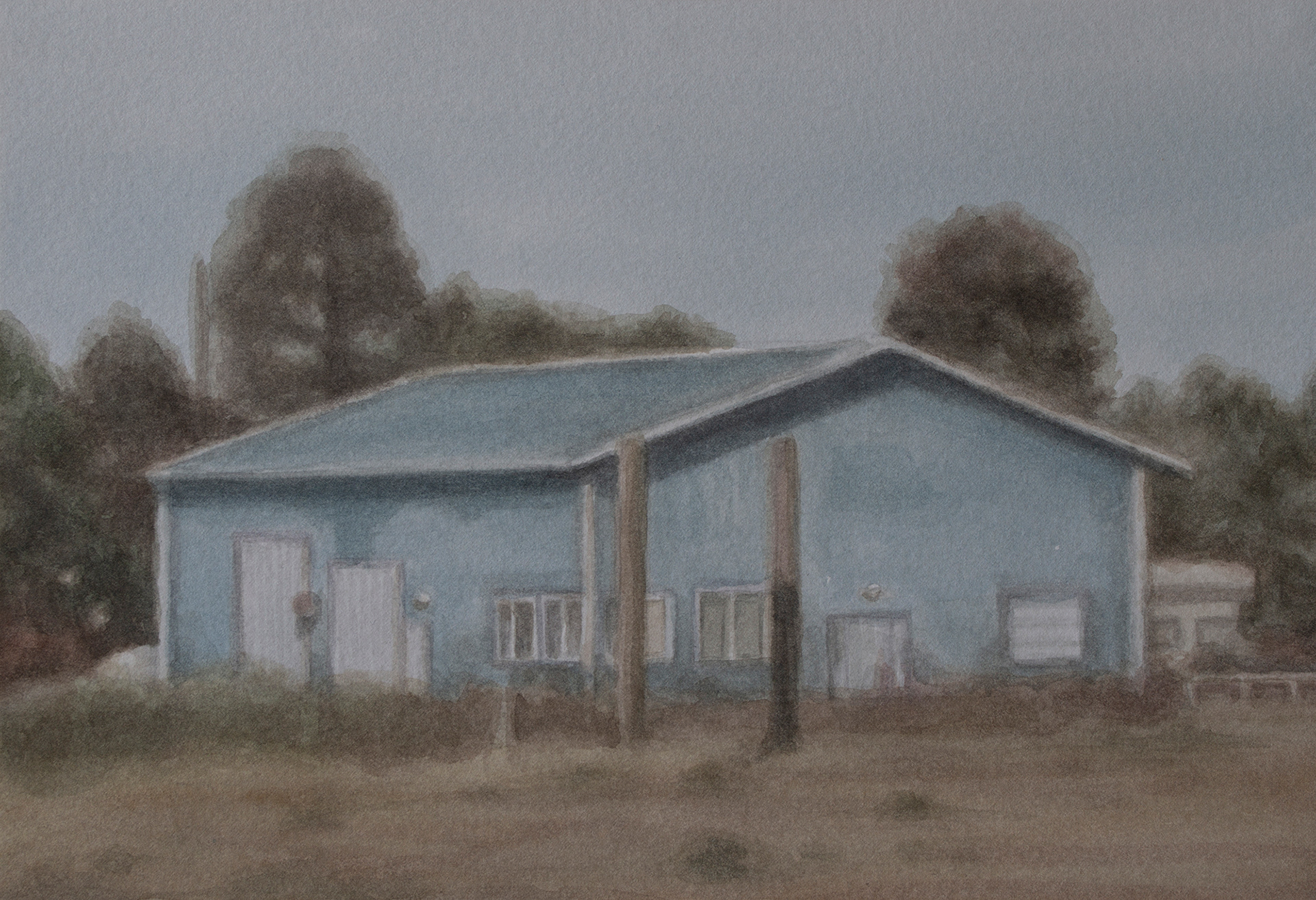 Warehouse #2, 2021, Watercolor on paper, 16 x 24 cm