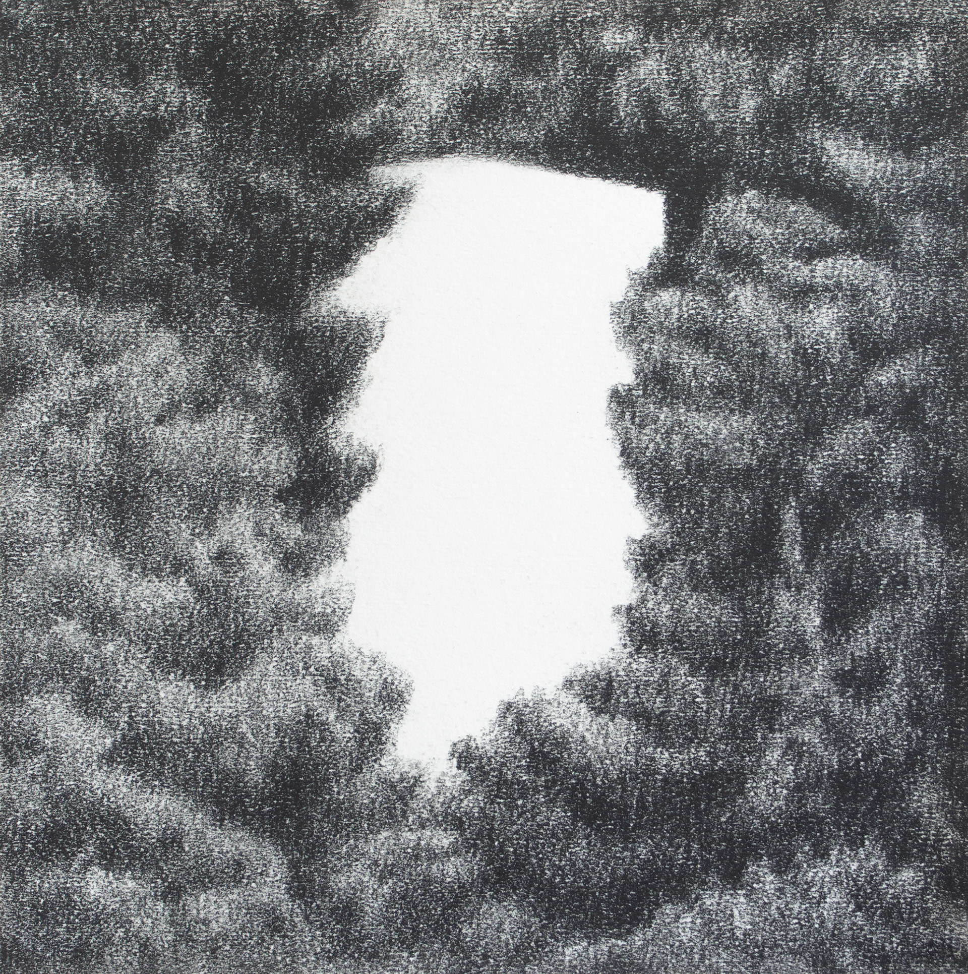 Fragmentary Landscape #8, 2023, Graphite on paper, 21 x 21 cm