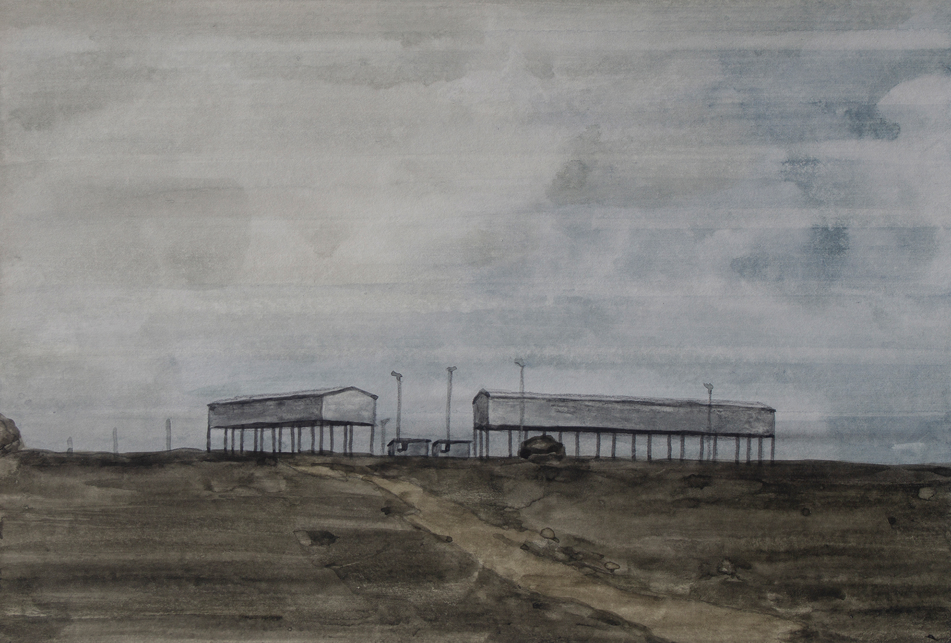 Untitled #43, 2020, Watercolor and acrylic on paper, 13 x 19 cm