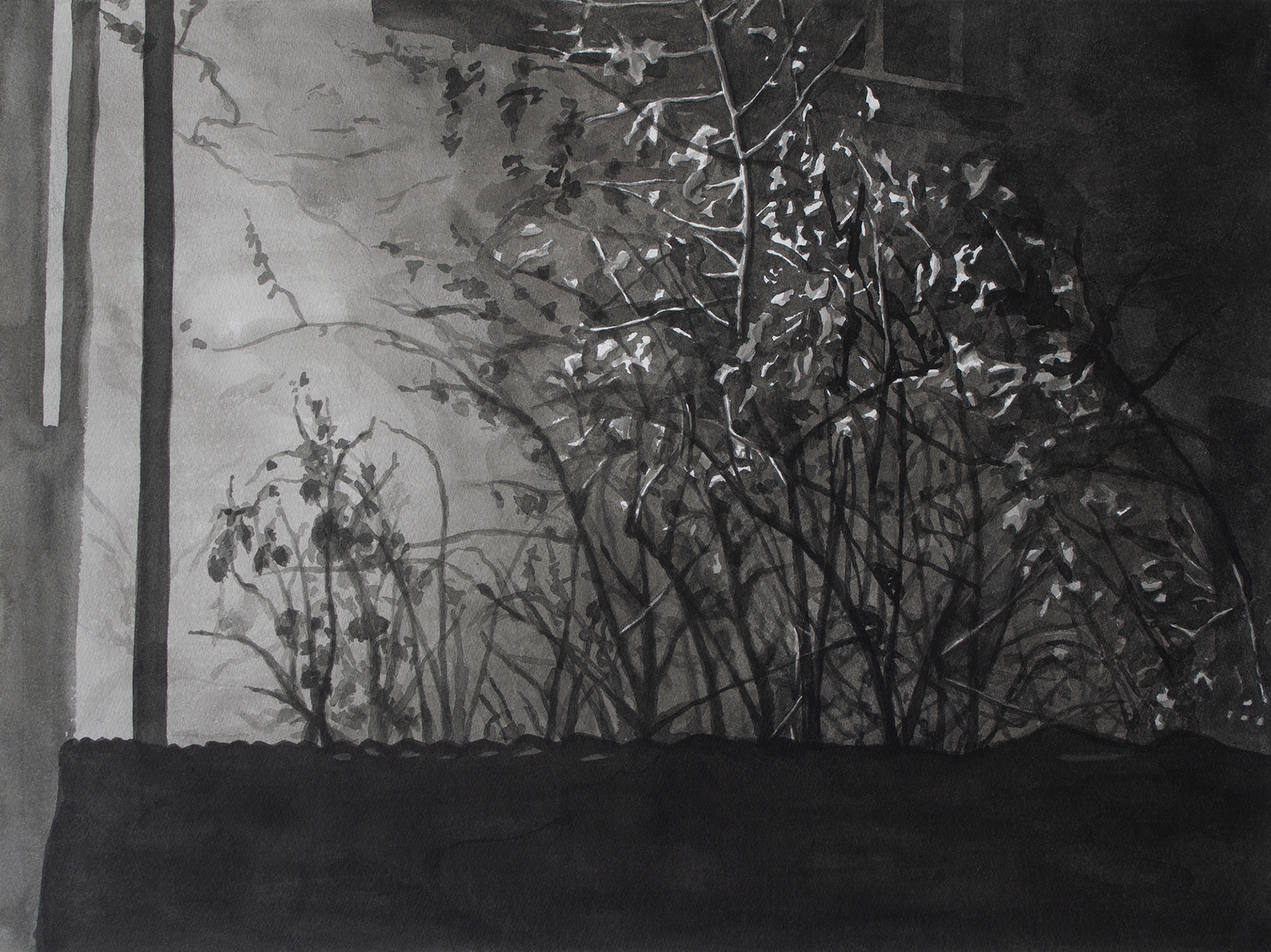 Night and Light, 2020, Ink on paper, 36 x 48 cm