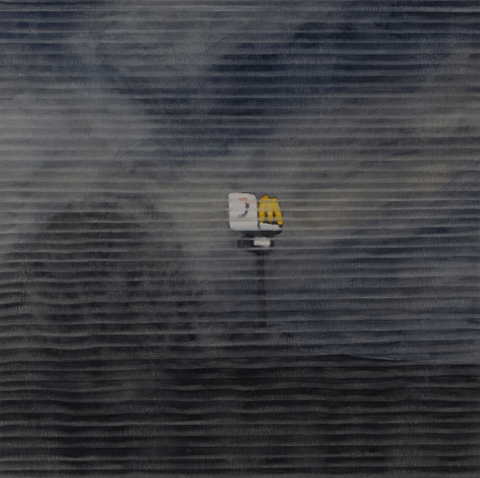 On the Freeway #4, 2019, Watercolor on paper, 19 x 19 cm