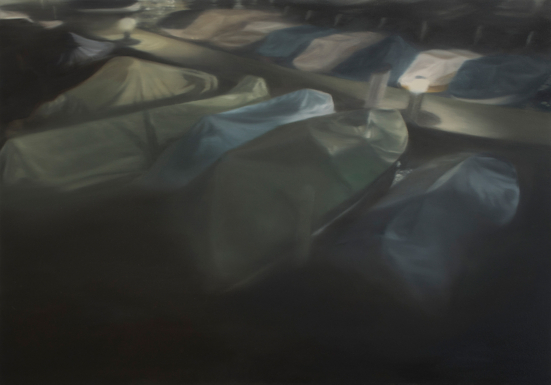 Night Boats, 2019, Oil on canvas, 70 x 100 cm