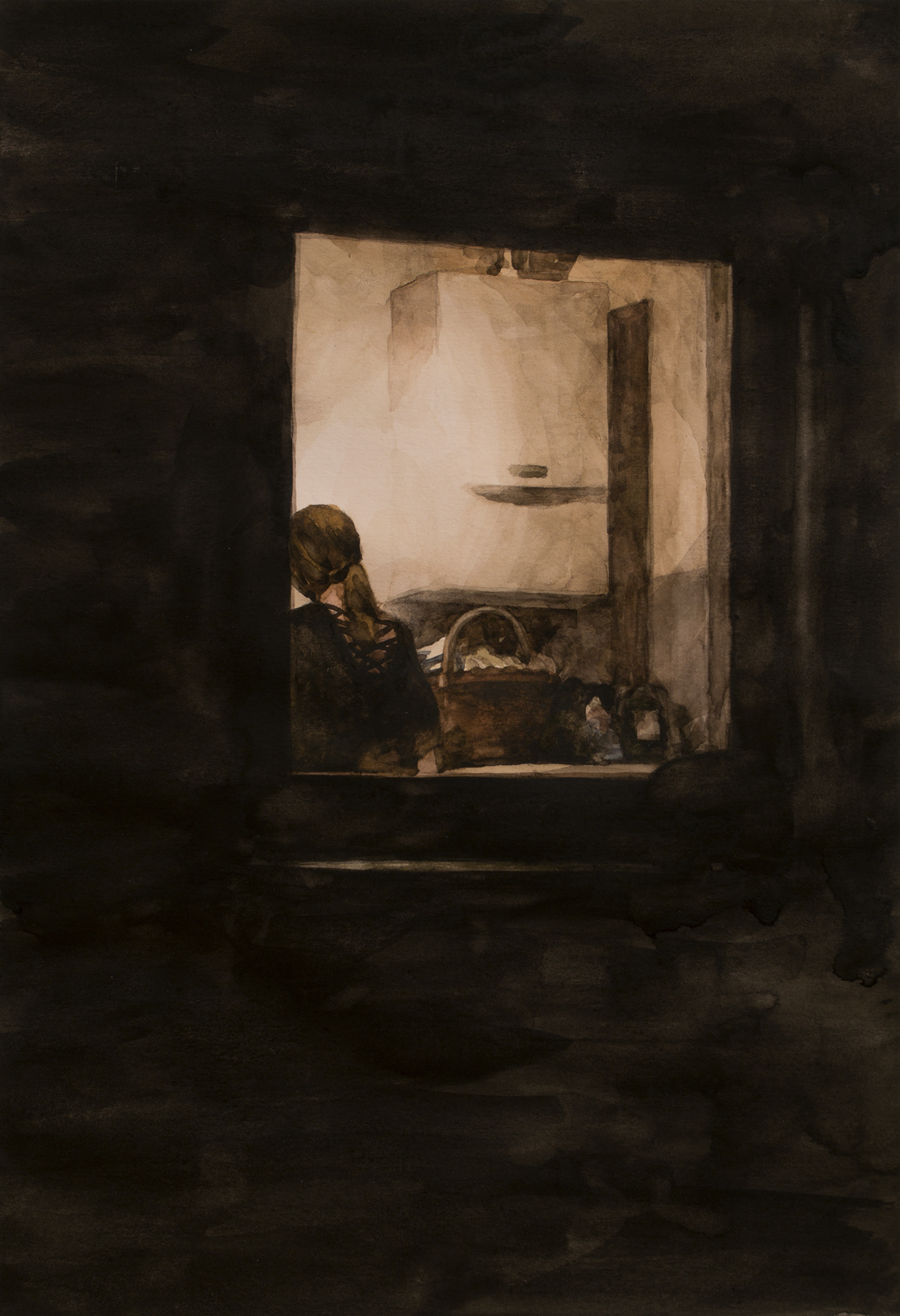 A Window, 2019, Watercolor on paper, 27.5 x 19 cm