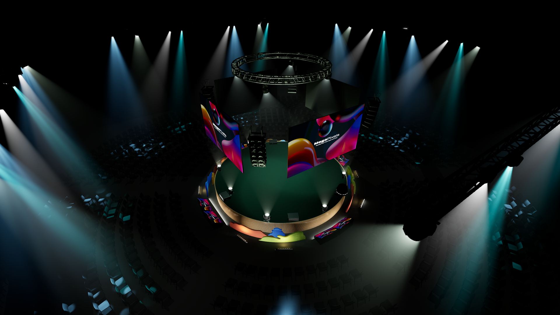 Event visualisation in Unreal Engine with realtime DMX lighting control.