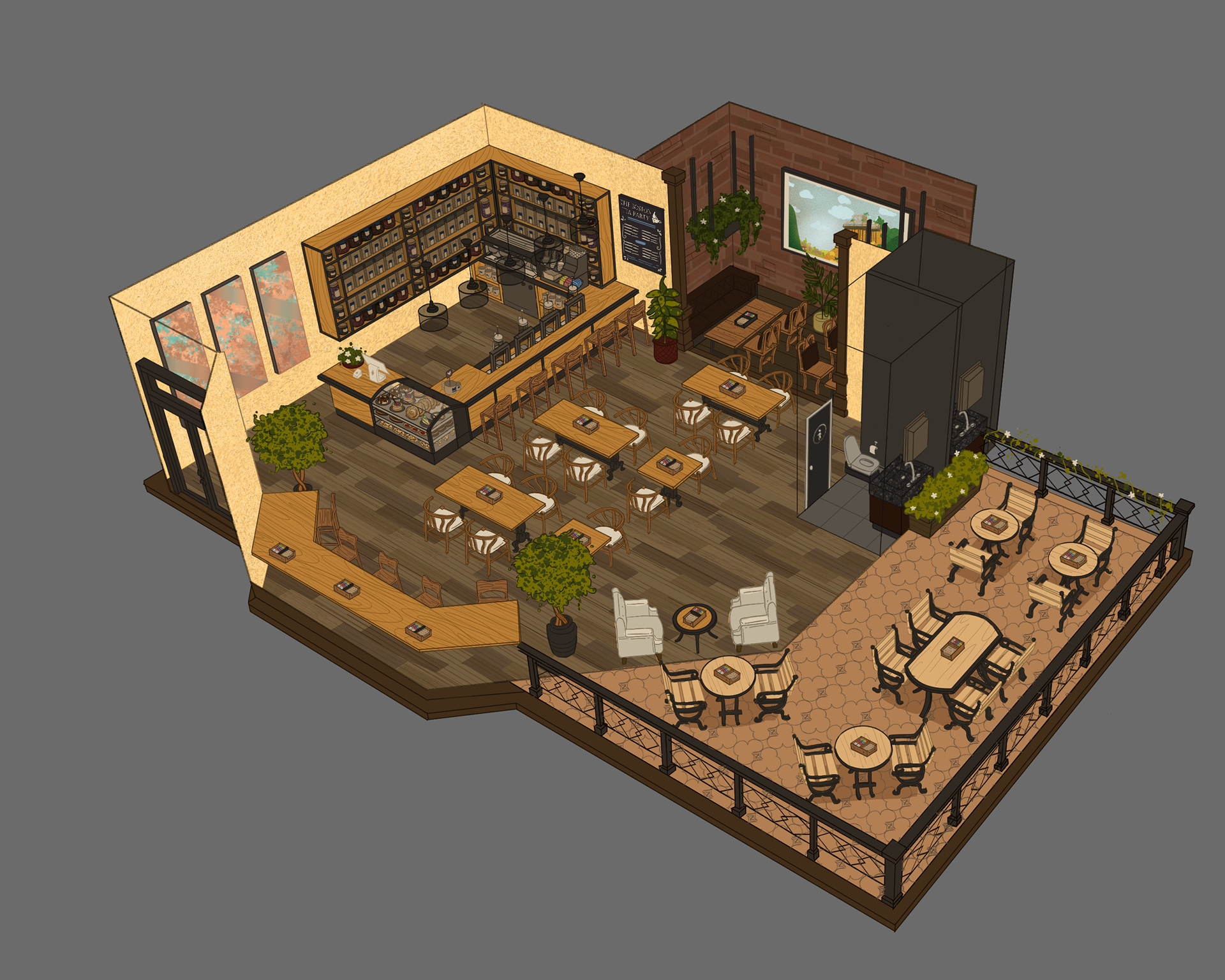 Walls-off layout