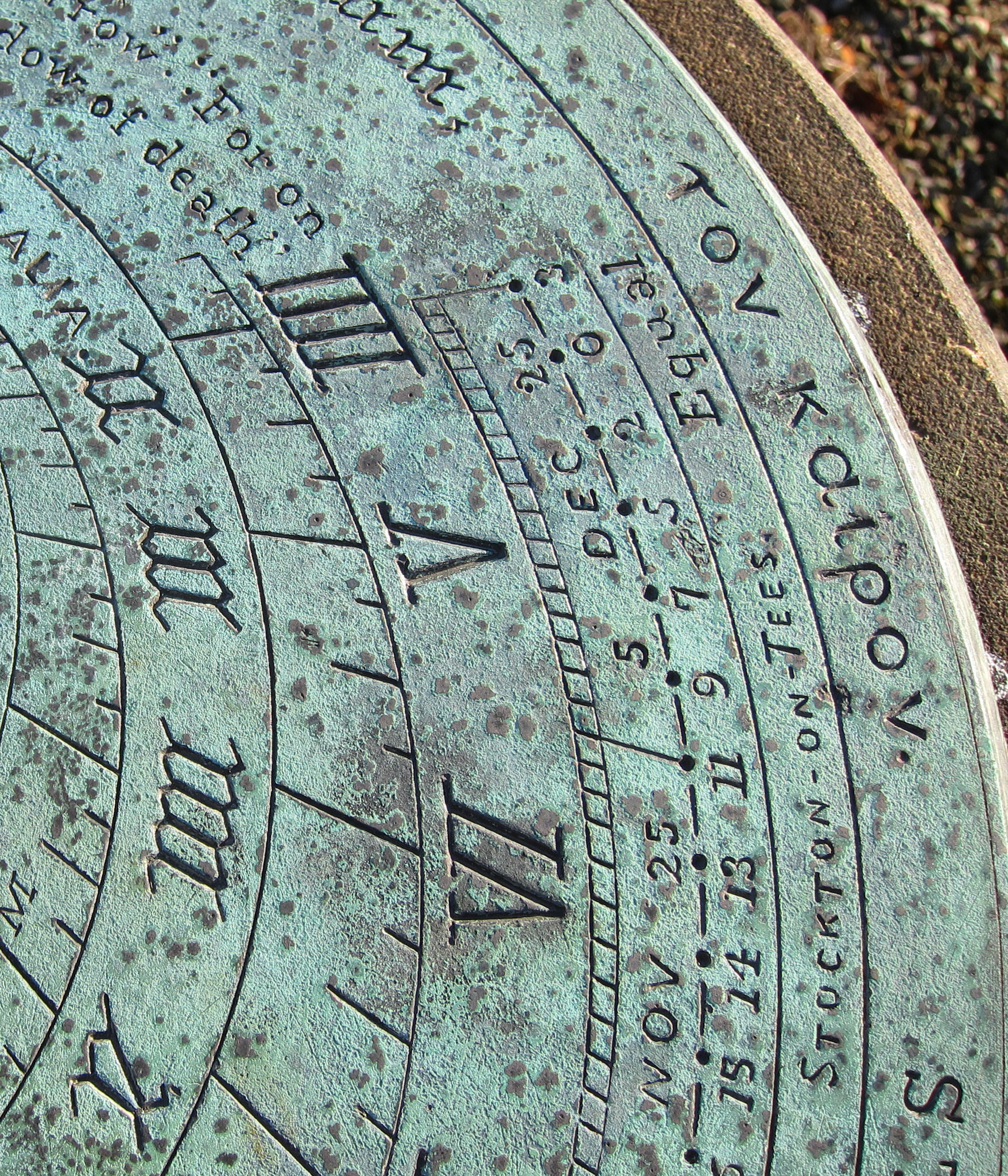 Partial Table on a Dial from Wheelbirks Farm in Northumberland, UK