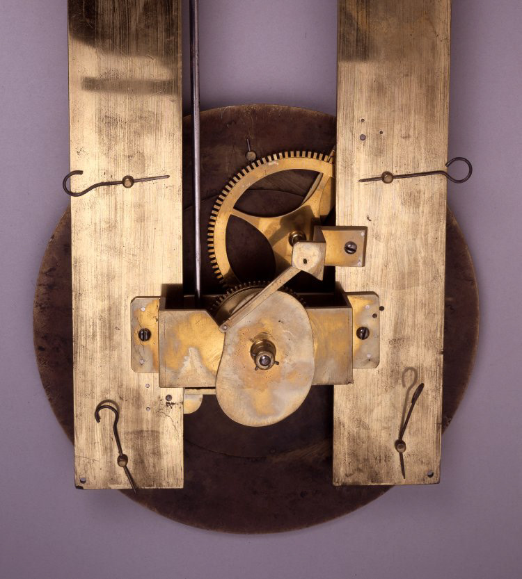 Danial Quare/Joseph Williamson - 1710. Showing the Kidney Cam driving the Equation Hand. The Vertical Shaft comes from above turned by the main pendulum drive.
