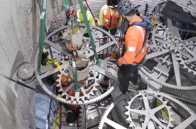 Prototype 2 - showing the scale of part of the mechanism
