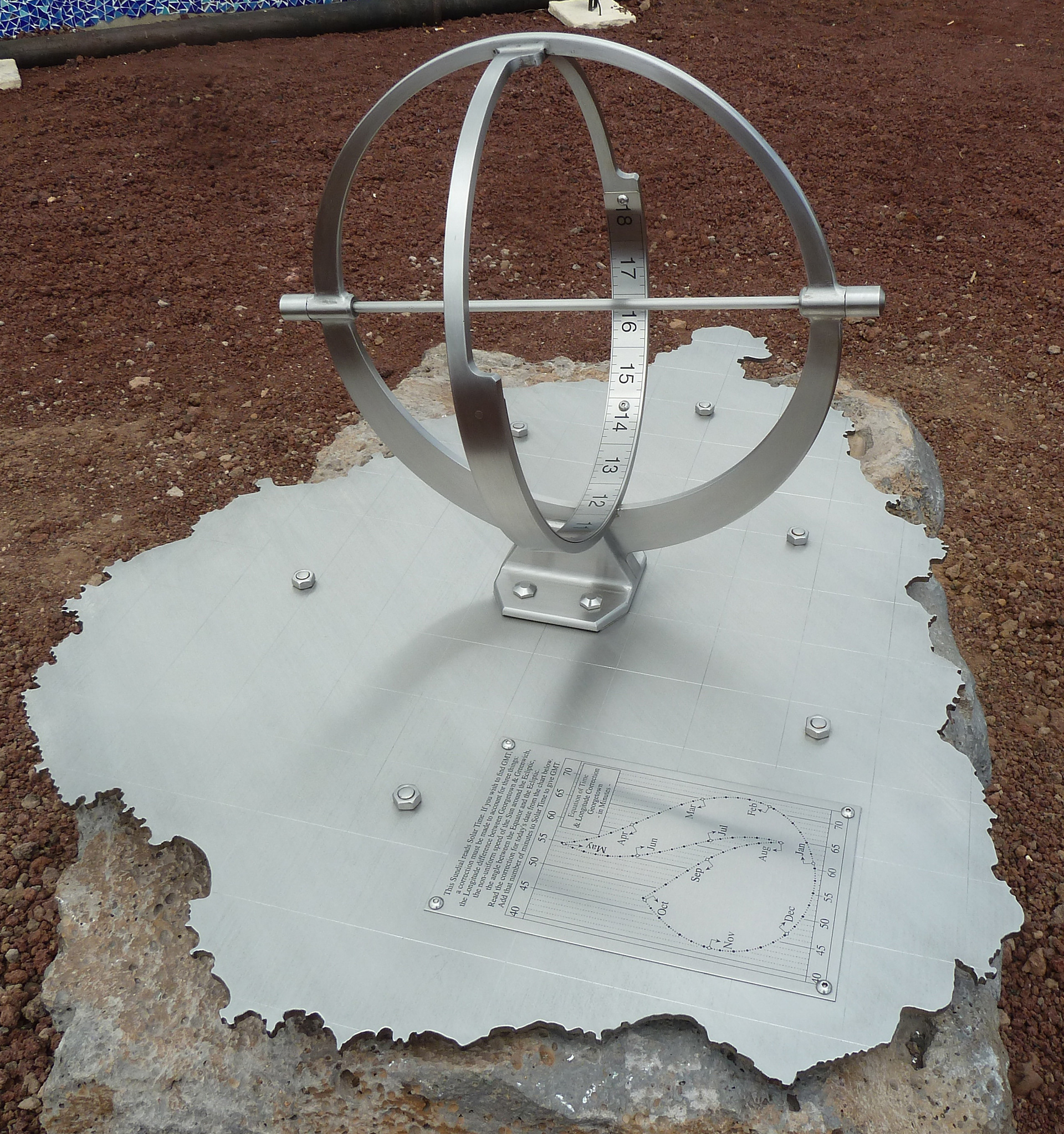 Ascension Island Dial (7°55' S 14°24' W) - 2015, delineated by the Author