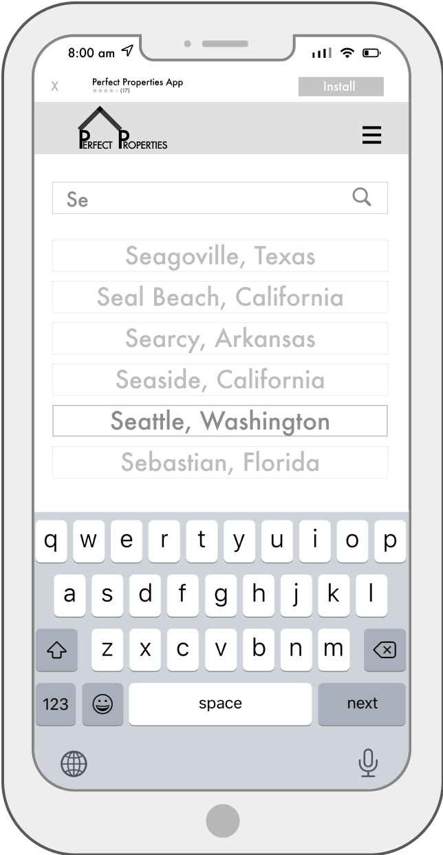 List of search results