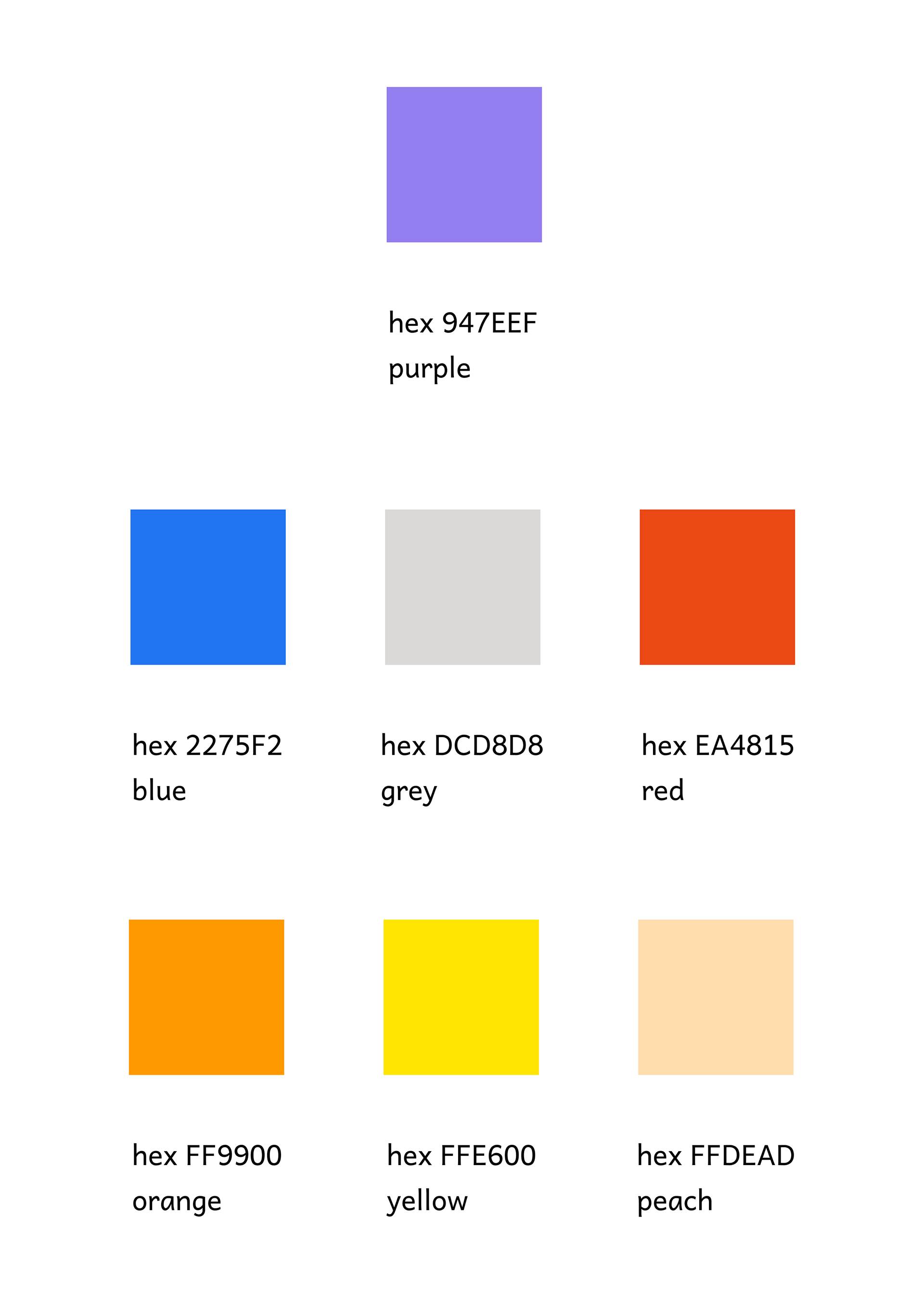 A variation of the colors used
