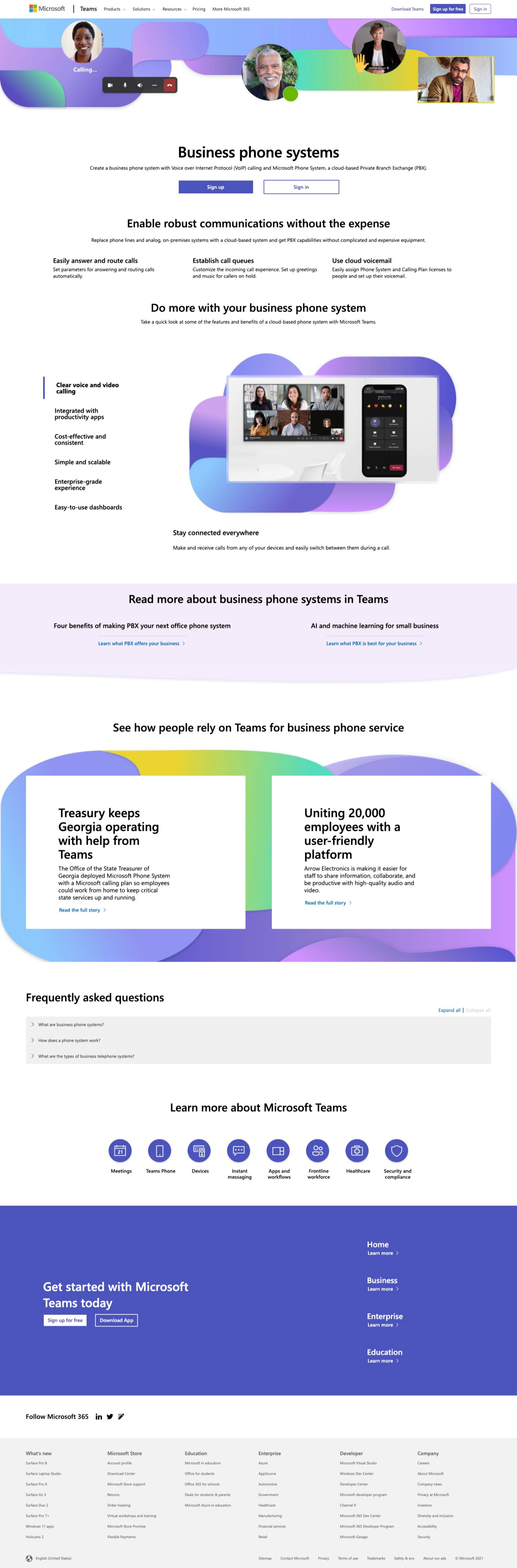 Live Teams Business Phone Systems website  screenshot