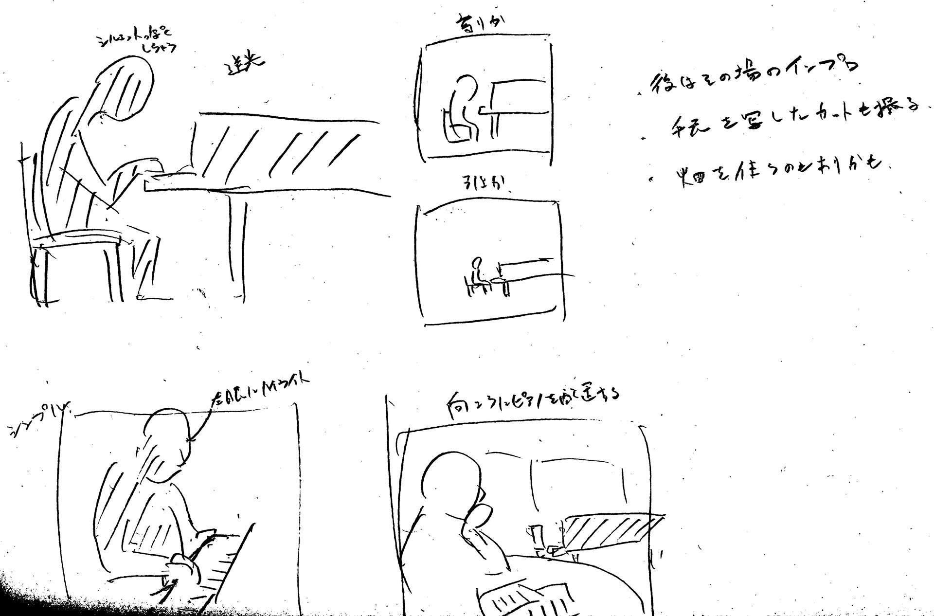 写真撮影の為の絵コンテ