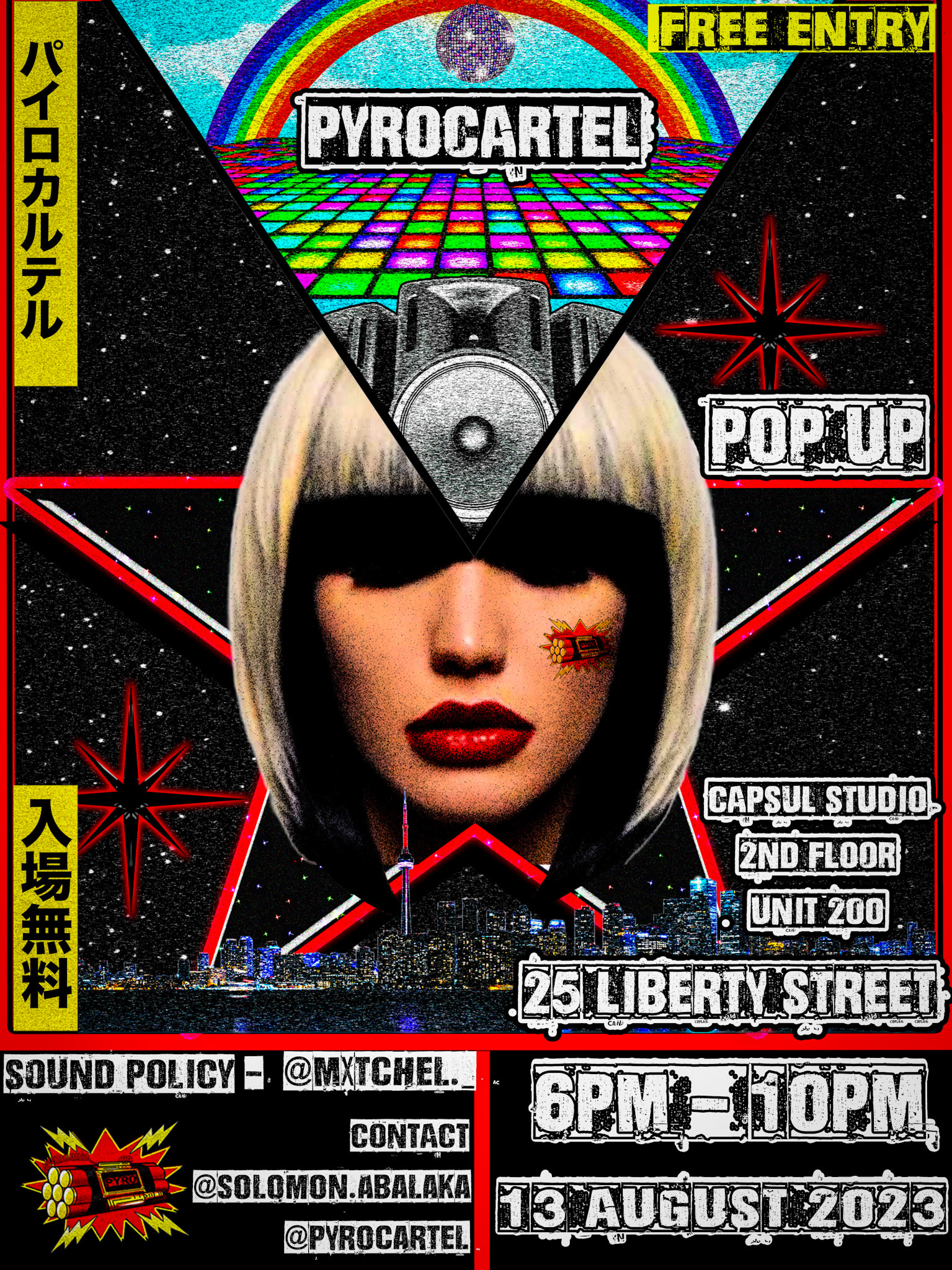 "Flyer for first pop-up event"