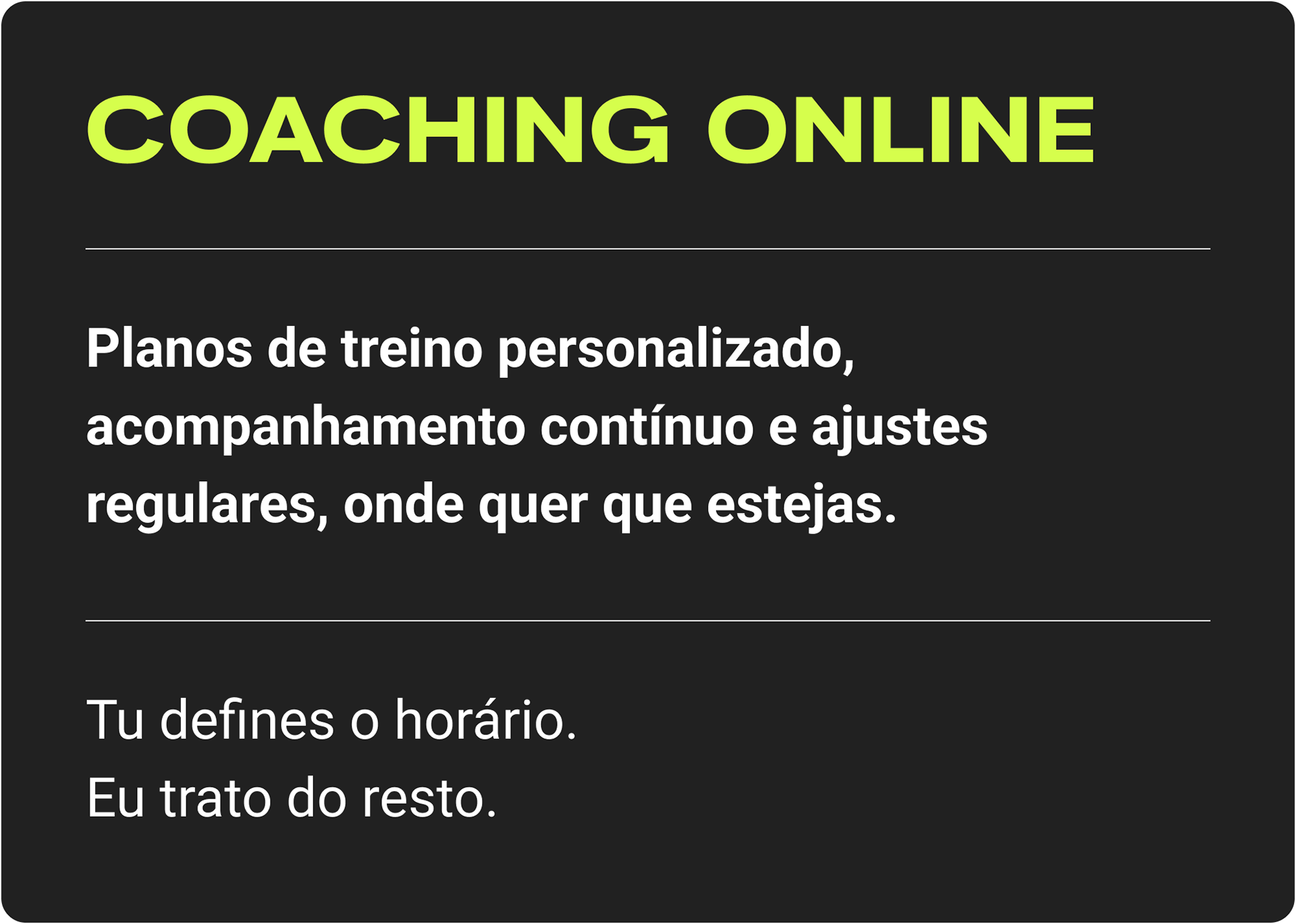 Joaquim Borges Personal Trainer em Évora: coaching online com planos de treino personalizado, acompanhamento contínuo e ajustes regulares. Com flexibilidade de horário e localização, disponível em Portugal e em todo o Mundo.