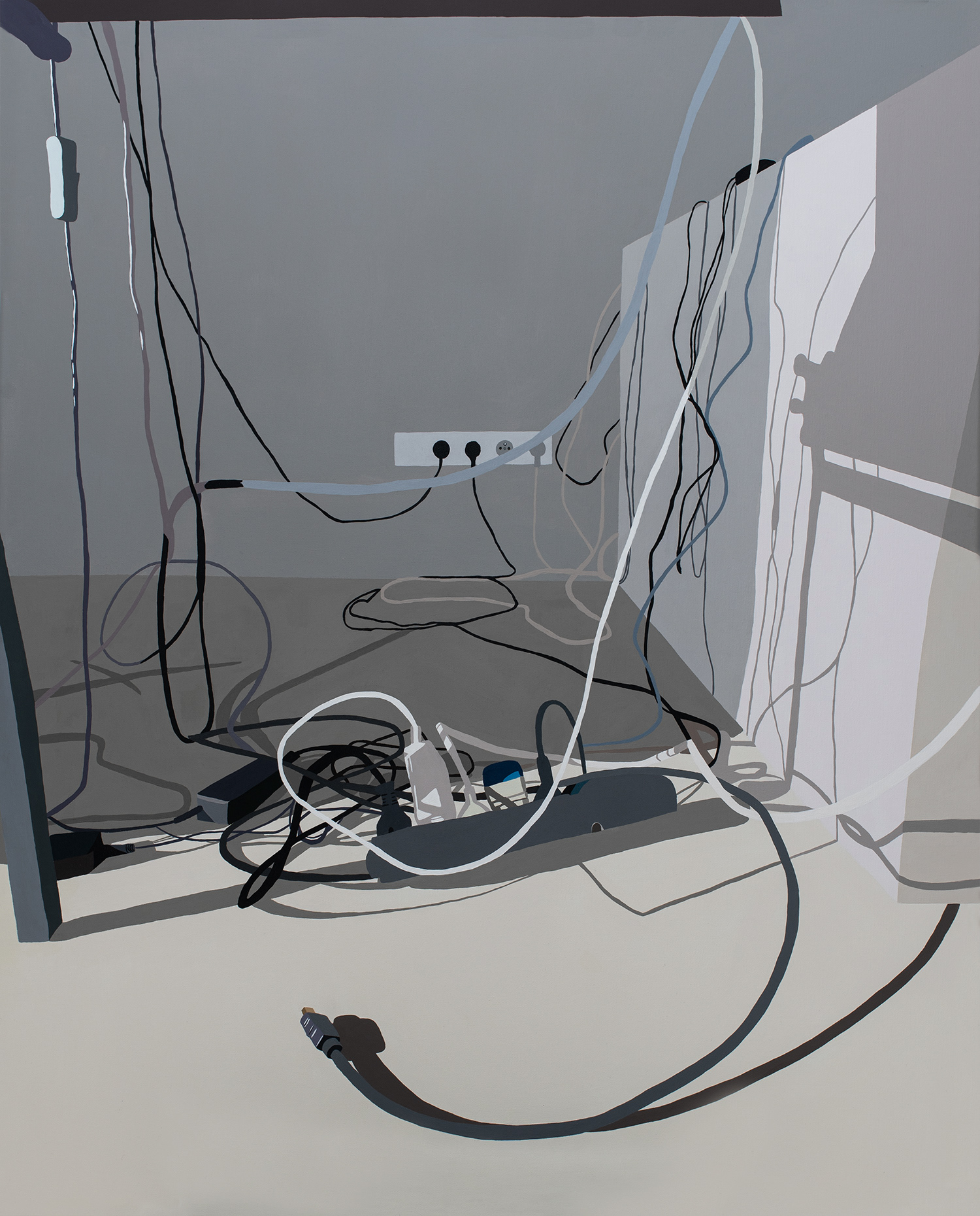 Cables 92 x 73 cm acrylic on canvas 2023