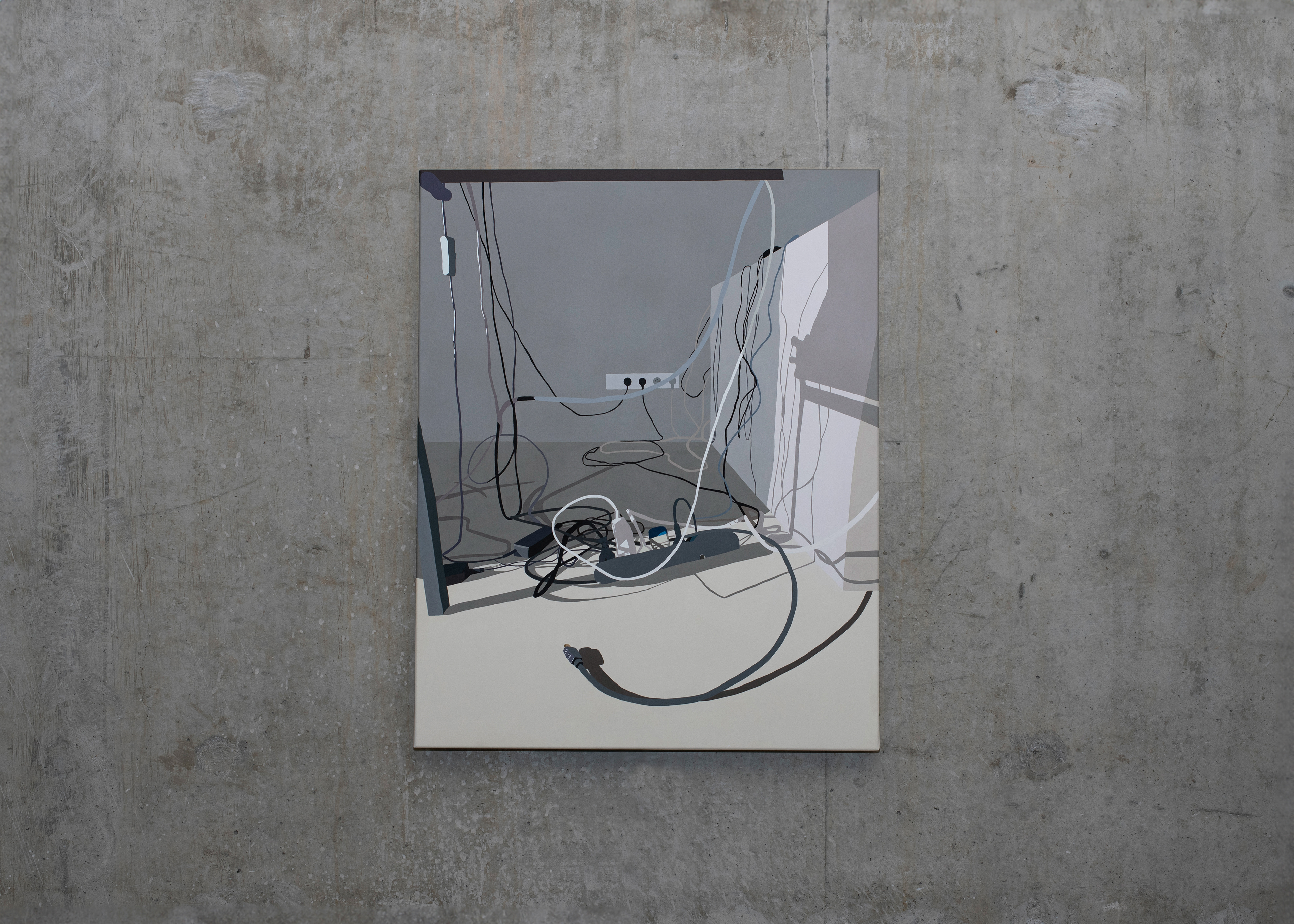 Cables 92 x 73 cm acrylic on canvas 2023