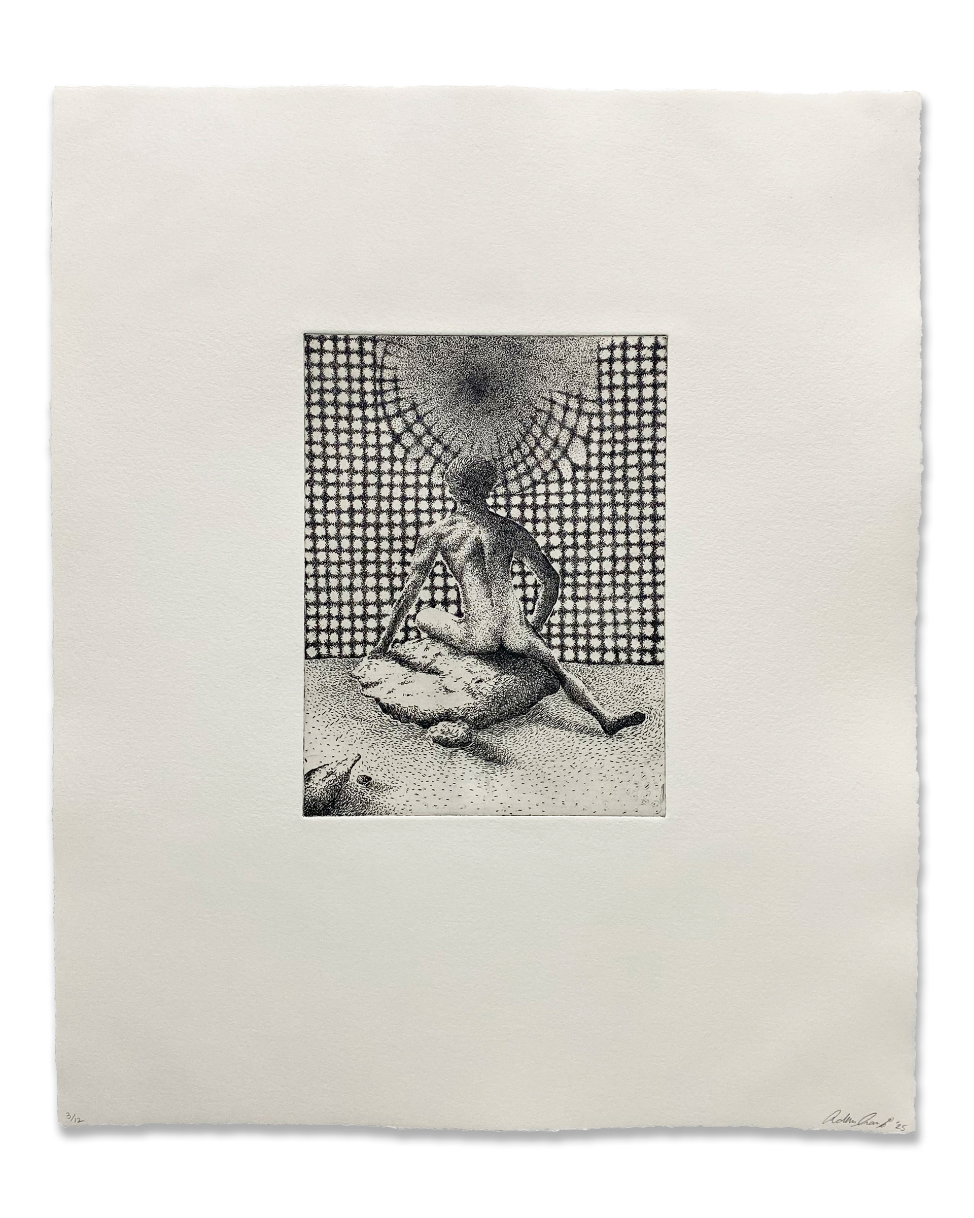 who am I, 2025. Intaglio Etching, Image: 8 x 6 inches, paper: 17 x 14 inches.