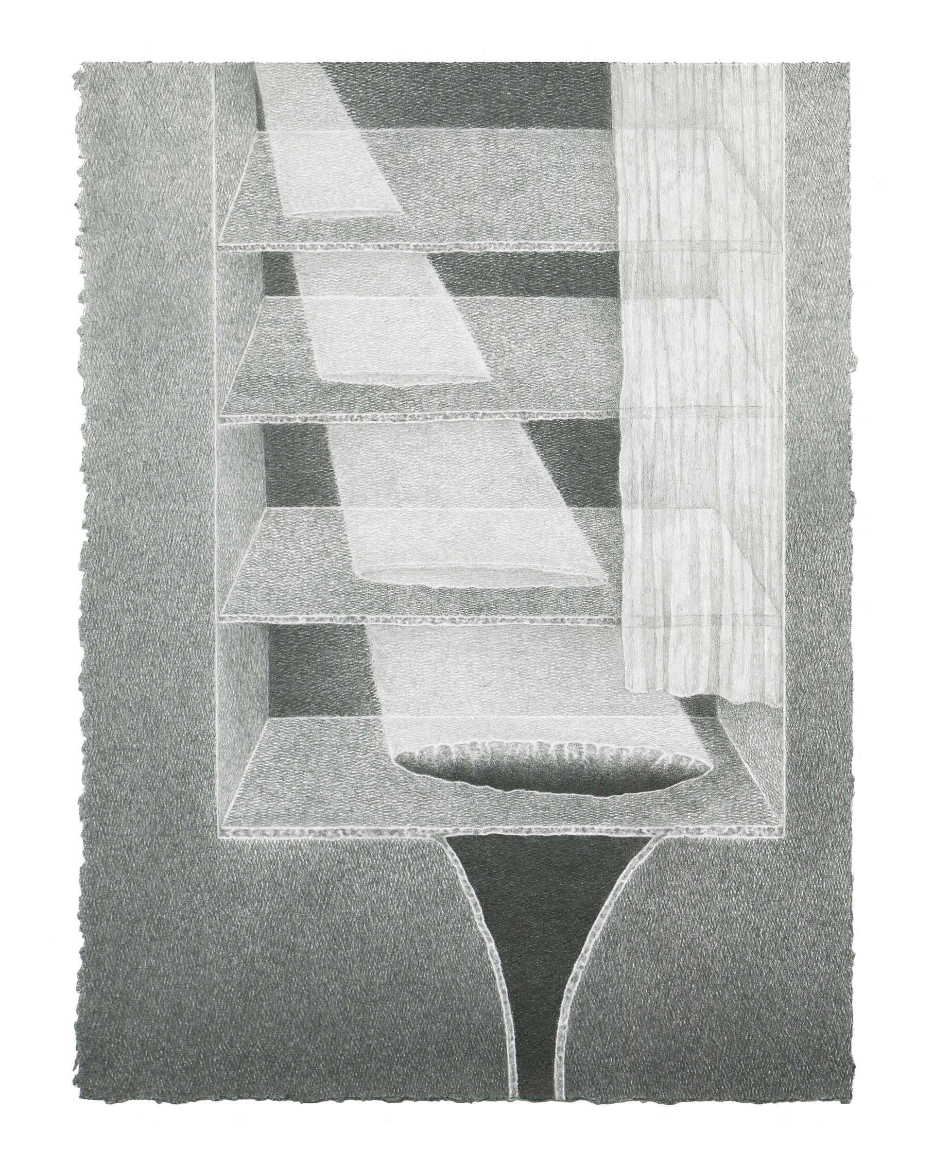 Contact, 2026, graphite on paper 15 x 11 inches.