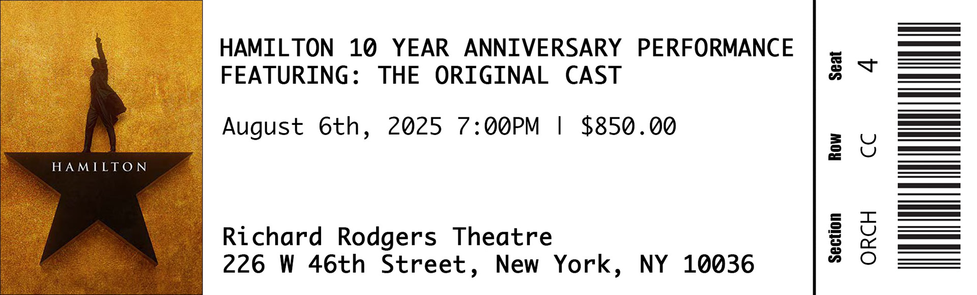 Class project: design a ticket to a made up event