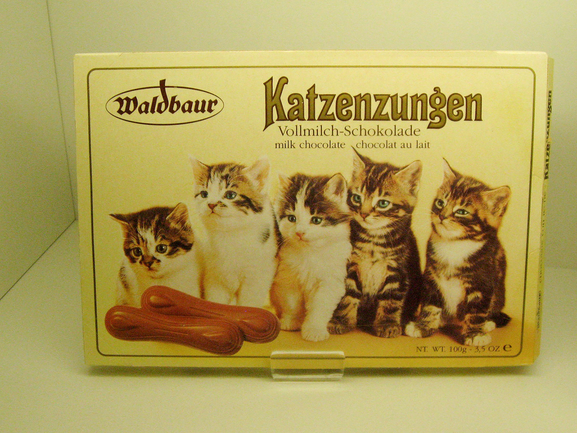 Cat Tongues - candy on display in the Chocolate Museum