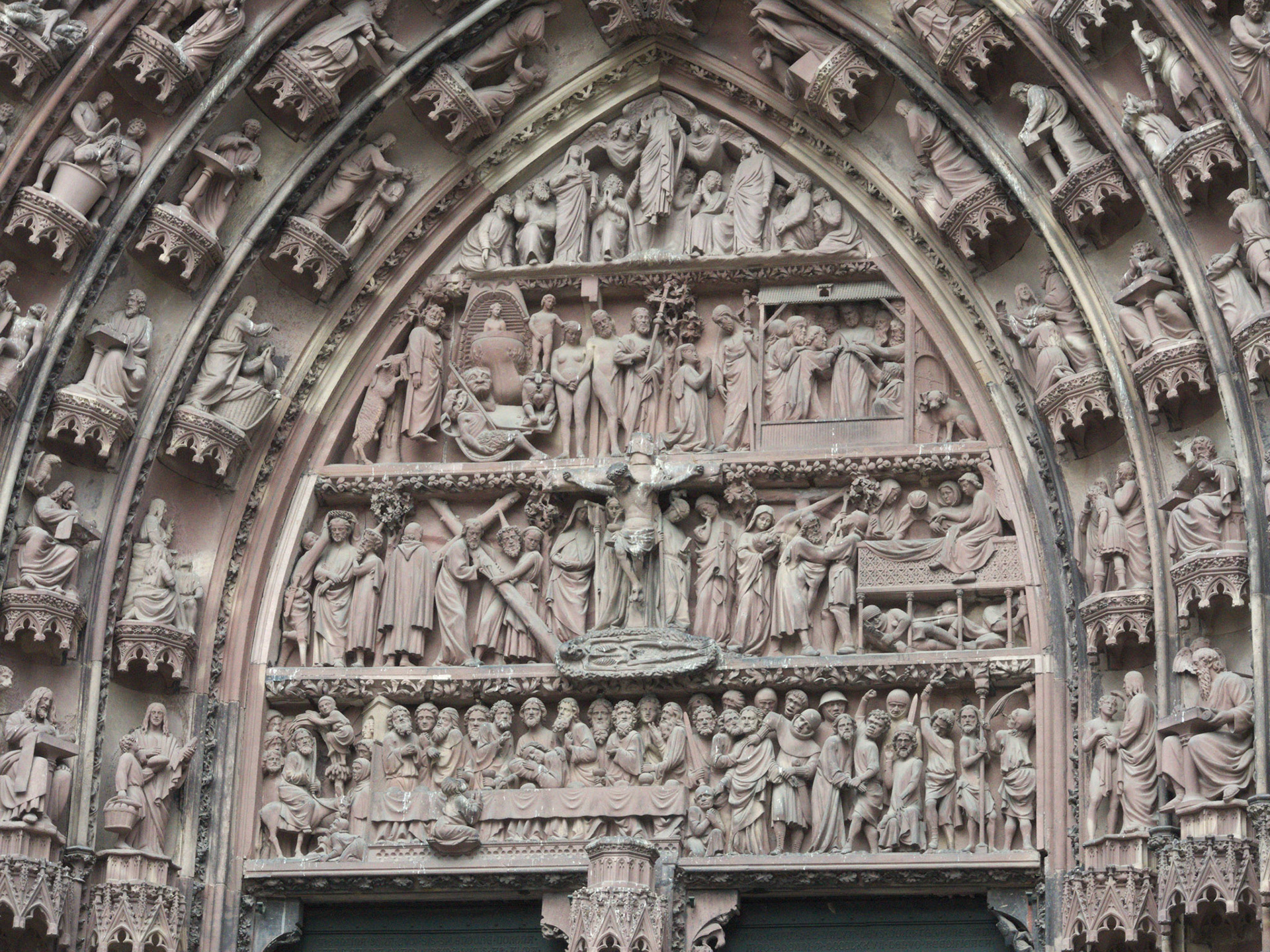 When you look at a cathedral like this, with all its icons, you have to keep in mind that, in the 14th Century most people couldn’t read. So, all this statuary and painting on the west front was necessary to tell the story of Christianity to the masses.