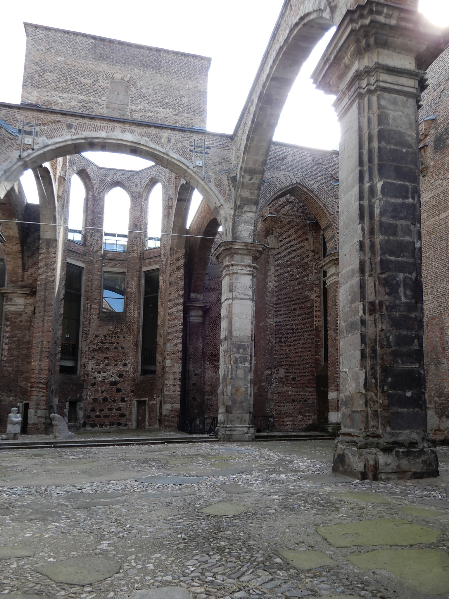 Ruins of Old St. Alban, a medieval Romanesque church & monuments heavily damaged in World War II.