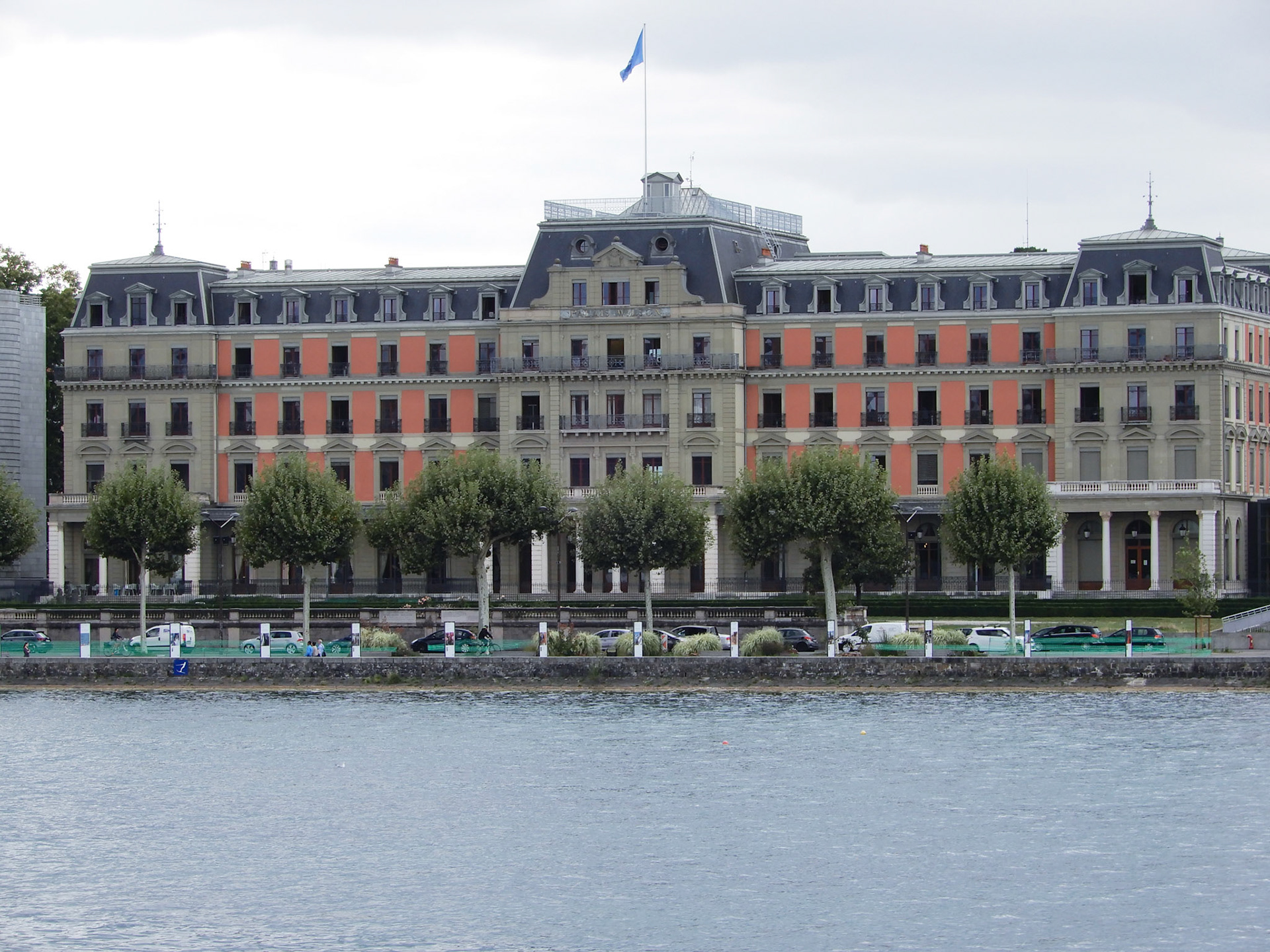 The Wilson Palace is a former Geneva hotel that houses the headquarters of the United Nations High Commissioner for Human Rights. The Palais Wilson is located on the right bank of Lake Geneva, along the Quai Wilson. The wharf and the palace are named after American President Woodrow Wilson.