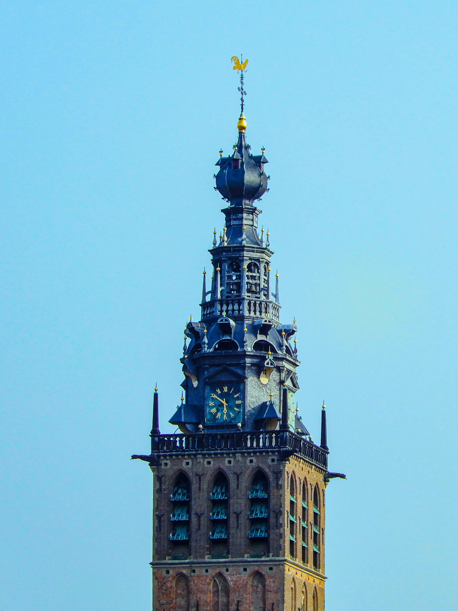 Detail of St. Stephen's Church steeple in Nijmegen, Netherlands