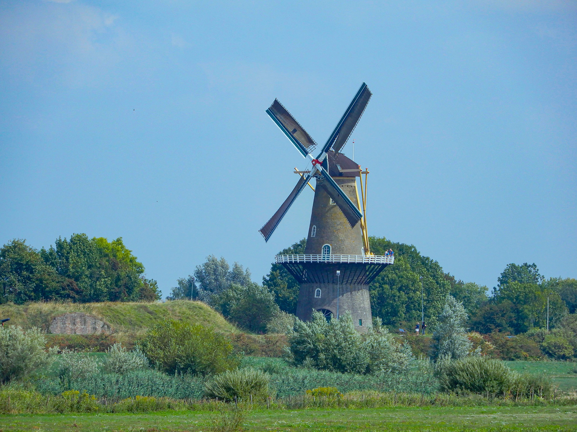 Windmill along the Waal in Hardinxvel-Giessendam enroute to Cologne