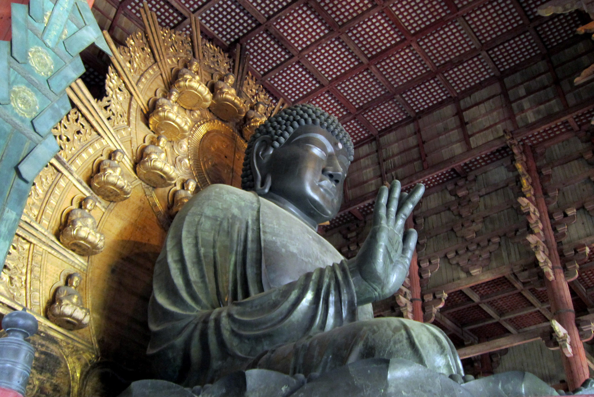 Great Buddha (Daibutsu) - his open hand alone is as tall as a human being