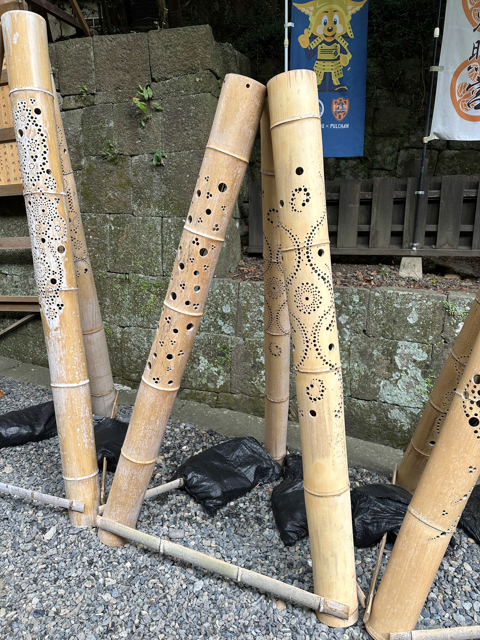 Bamboo lights at Kunozan Toshogu Shrine