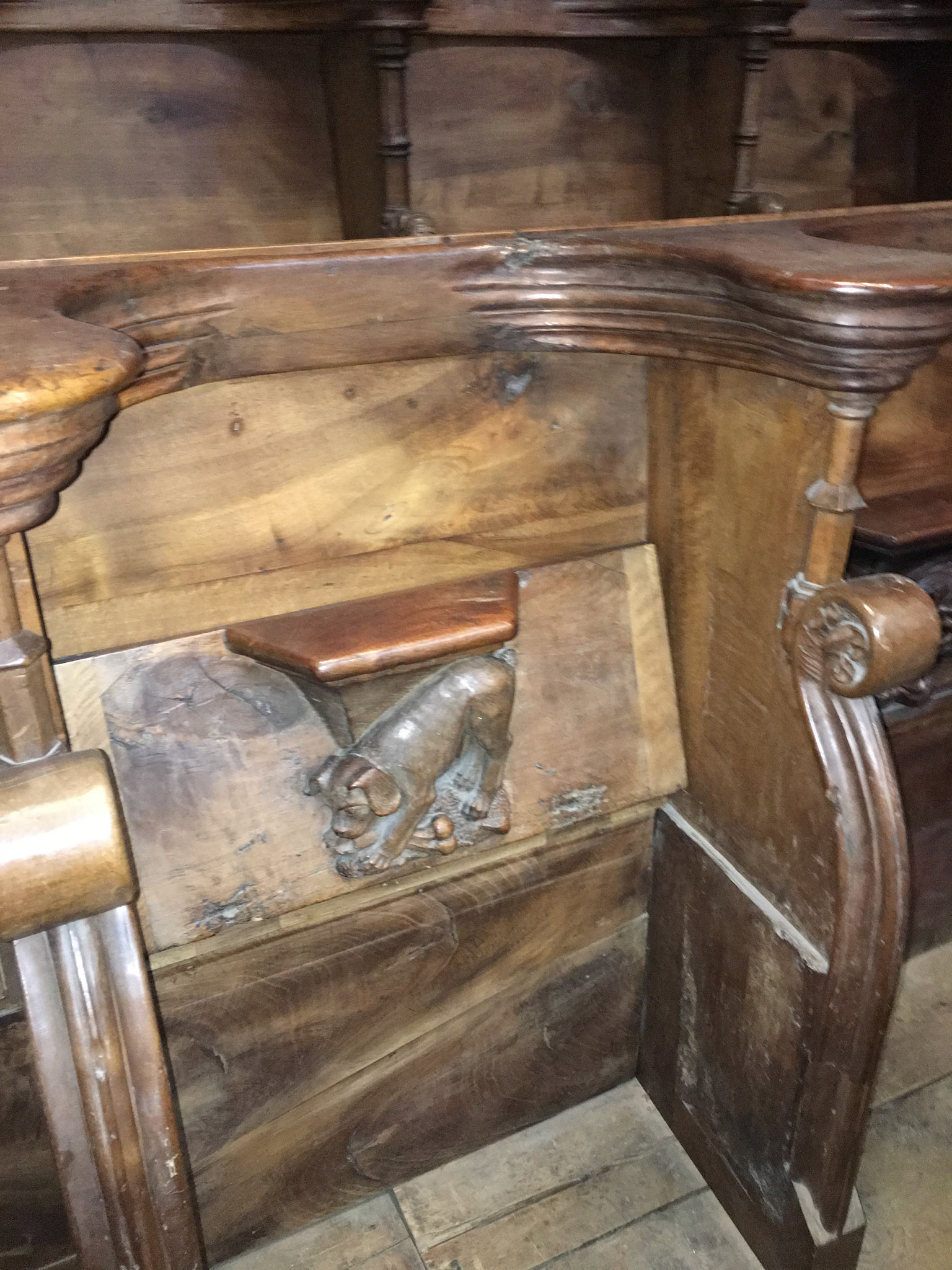Choir seat in St. Pierre Cathedral